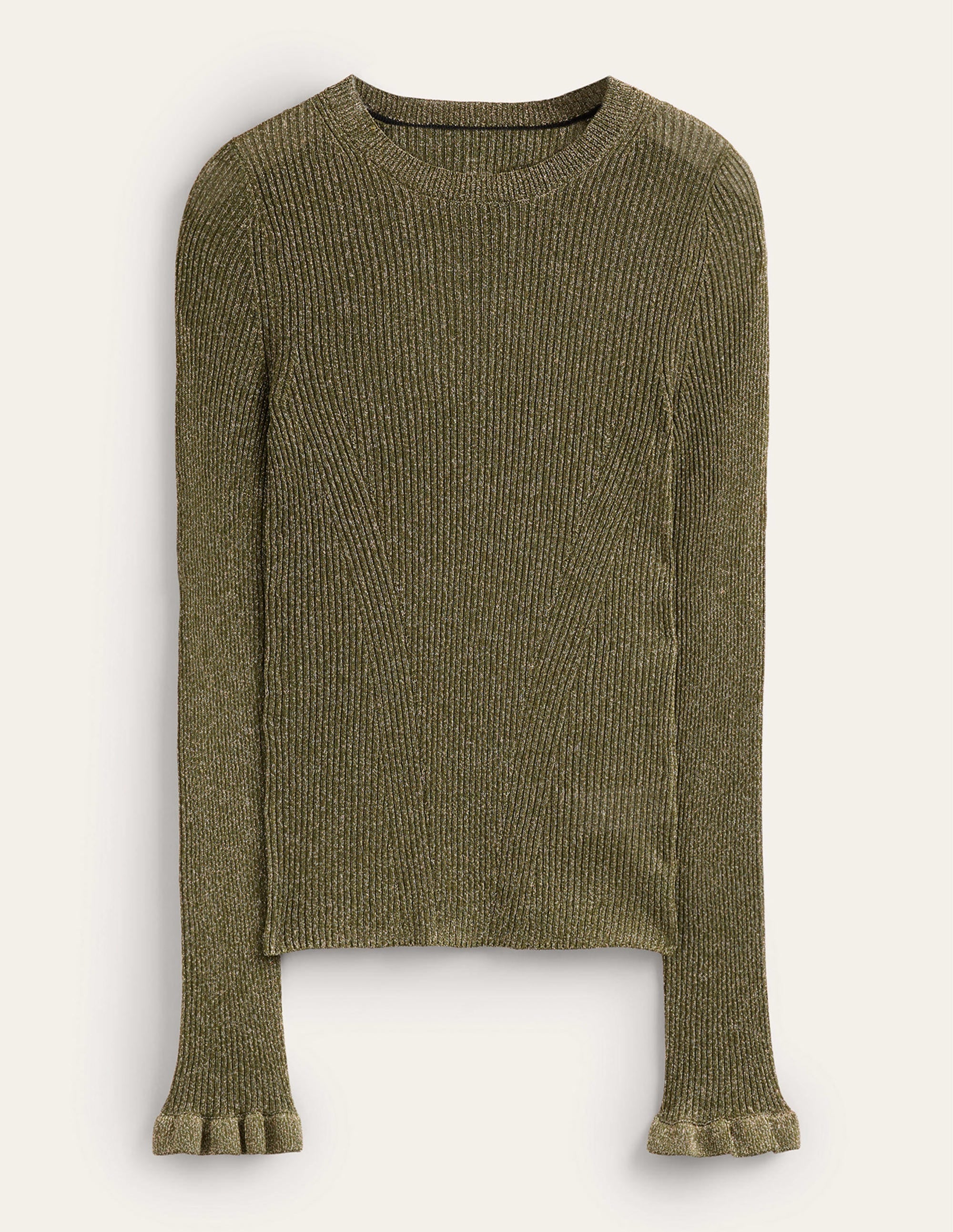 Sparkle Rib Party Jumper-Olive Metallic - Image 5