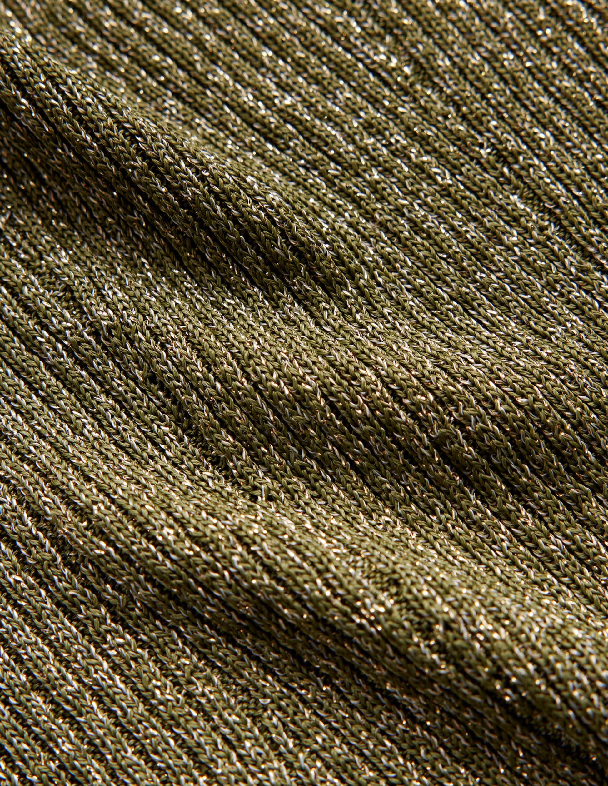 Sparkle Rib Party Jumper-Olive Metallic-6