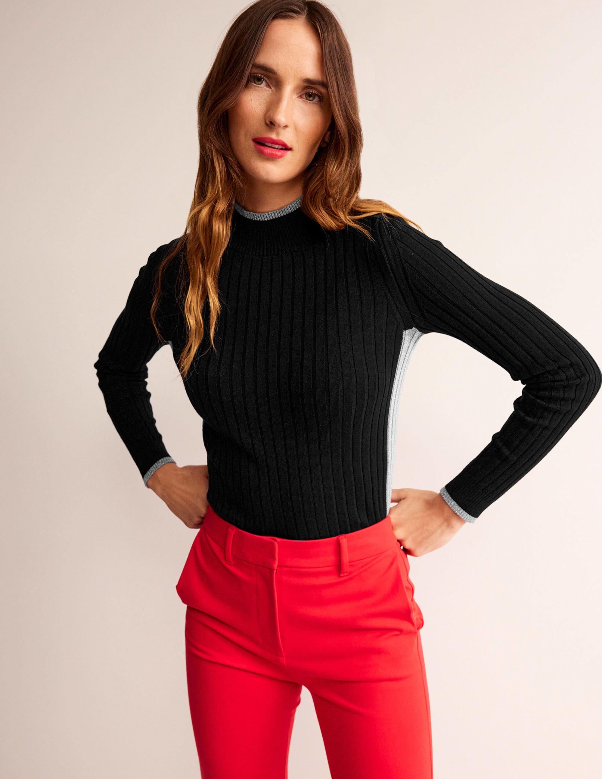 Isodora Ribbed Jumper-Black - Image 1