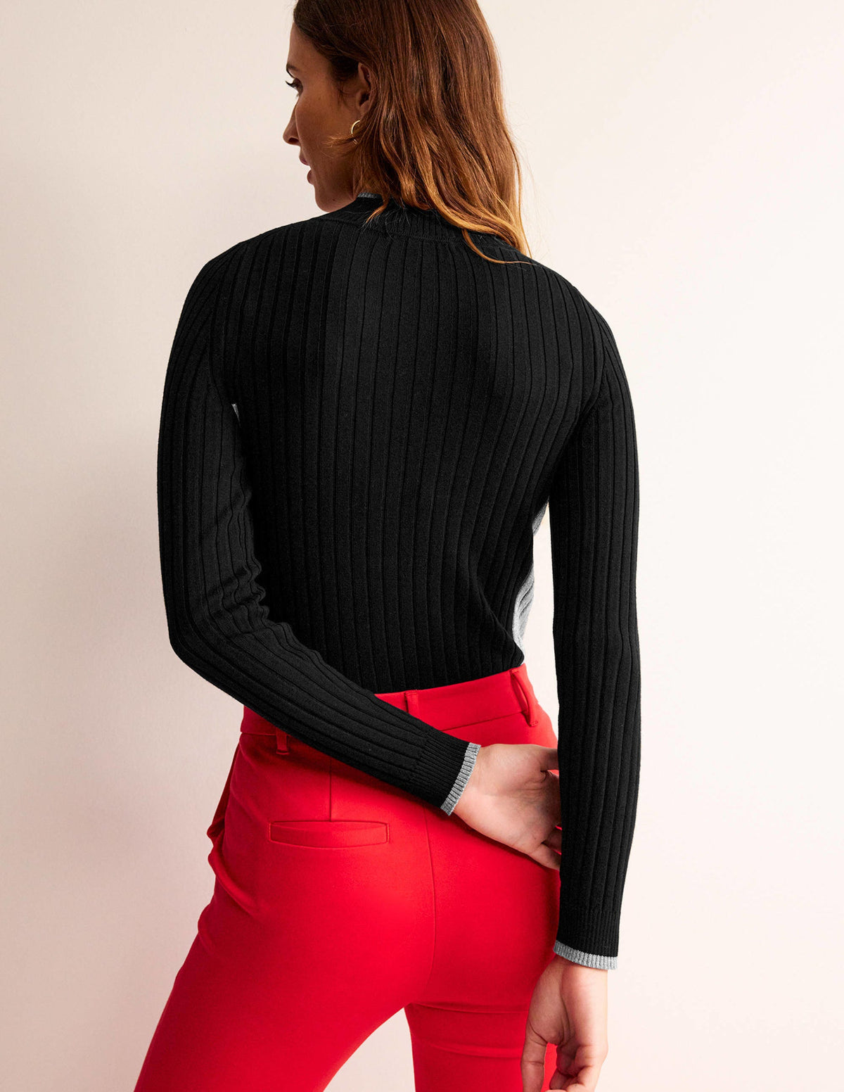 Isodora Ribbed Jumper-Black-3
