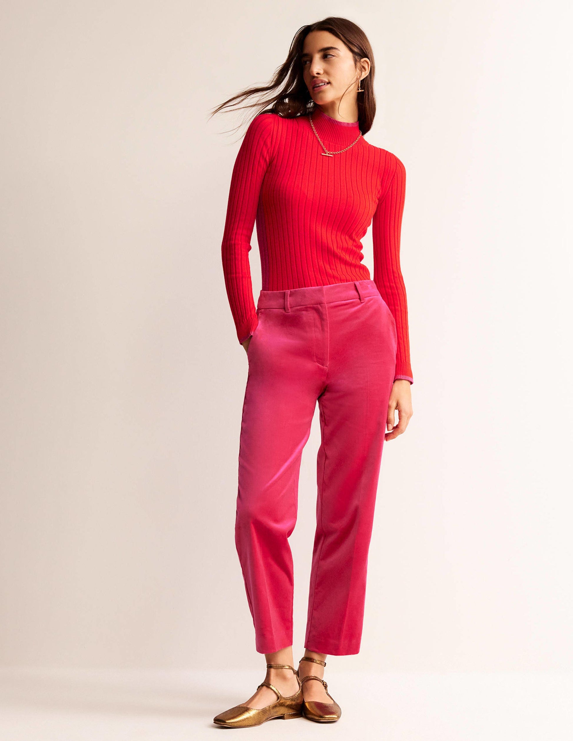 Isodora Ribbed Jumper-Brilliant Red-4