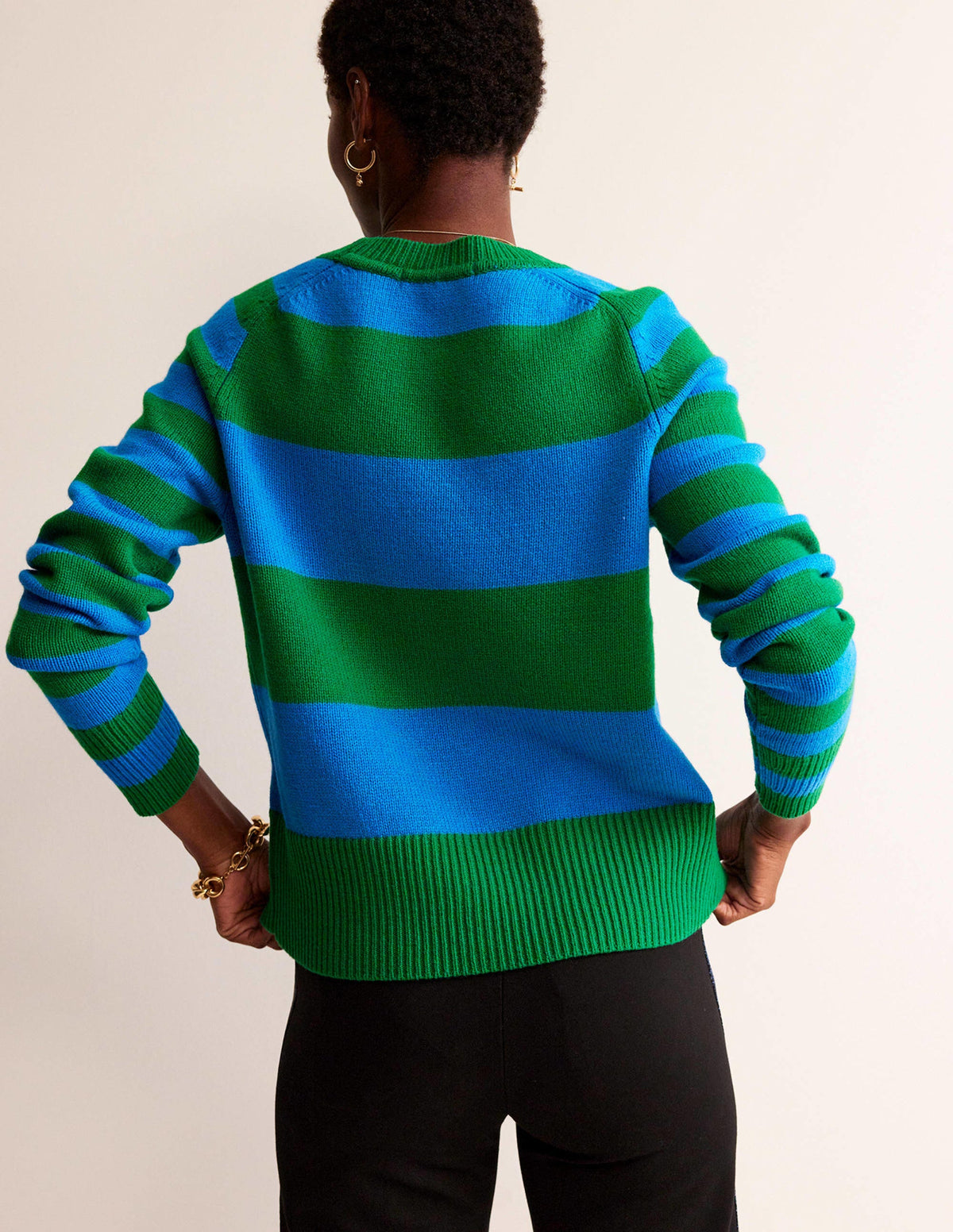 Olivia Merino Jumper-Bight Cobalt / Veridian Green-3