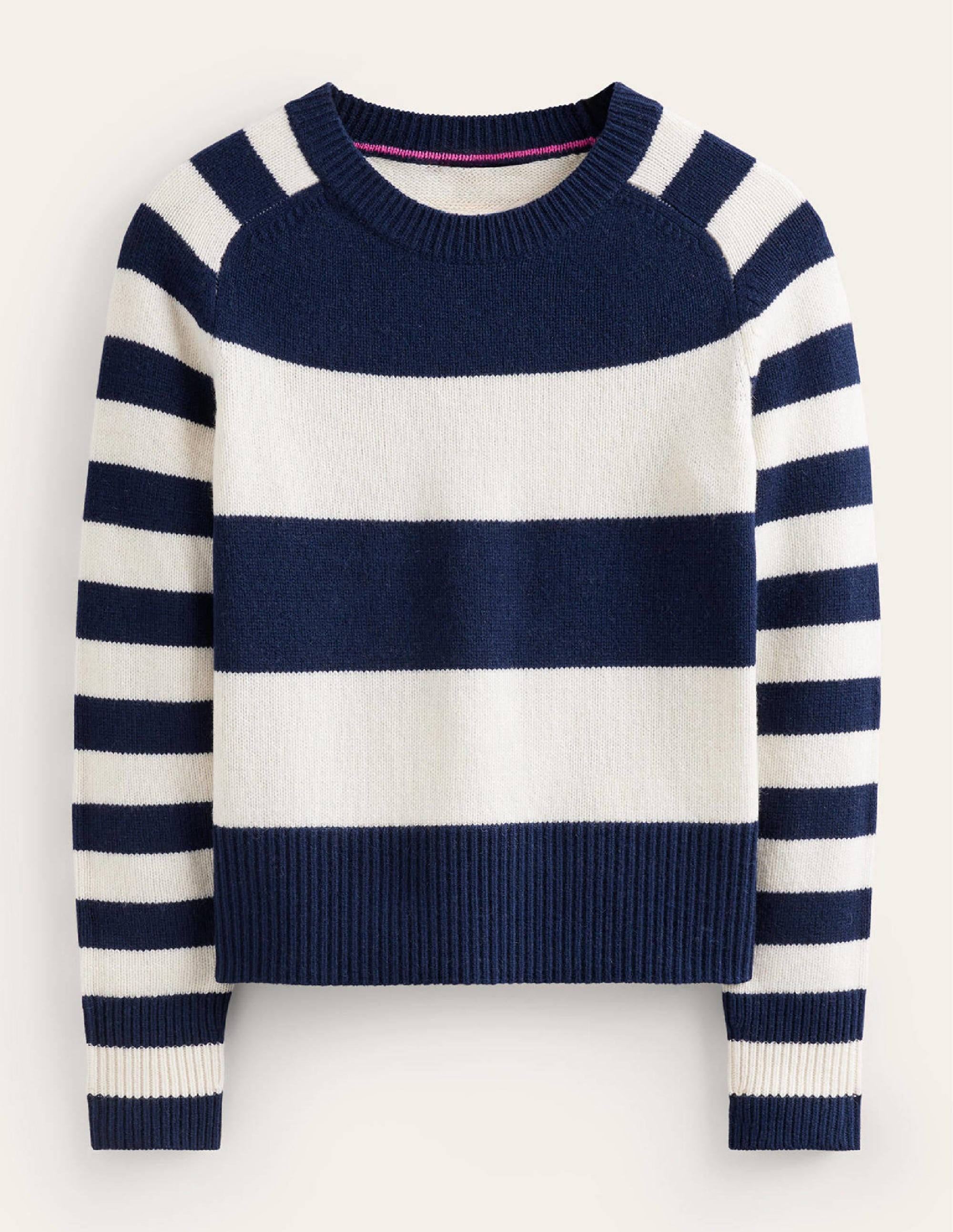 Olivia Merino Jumper-Navy and Ivory - Image 6