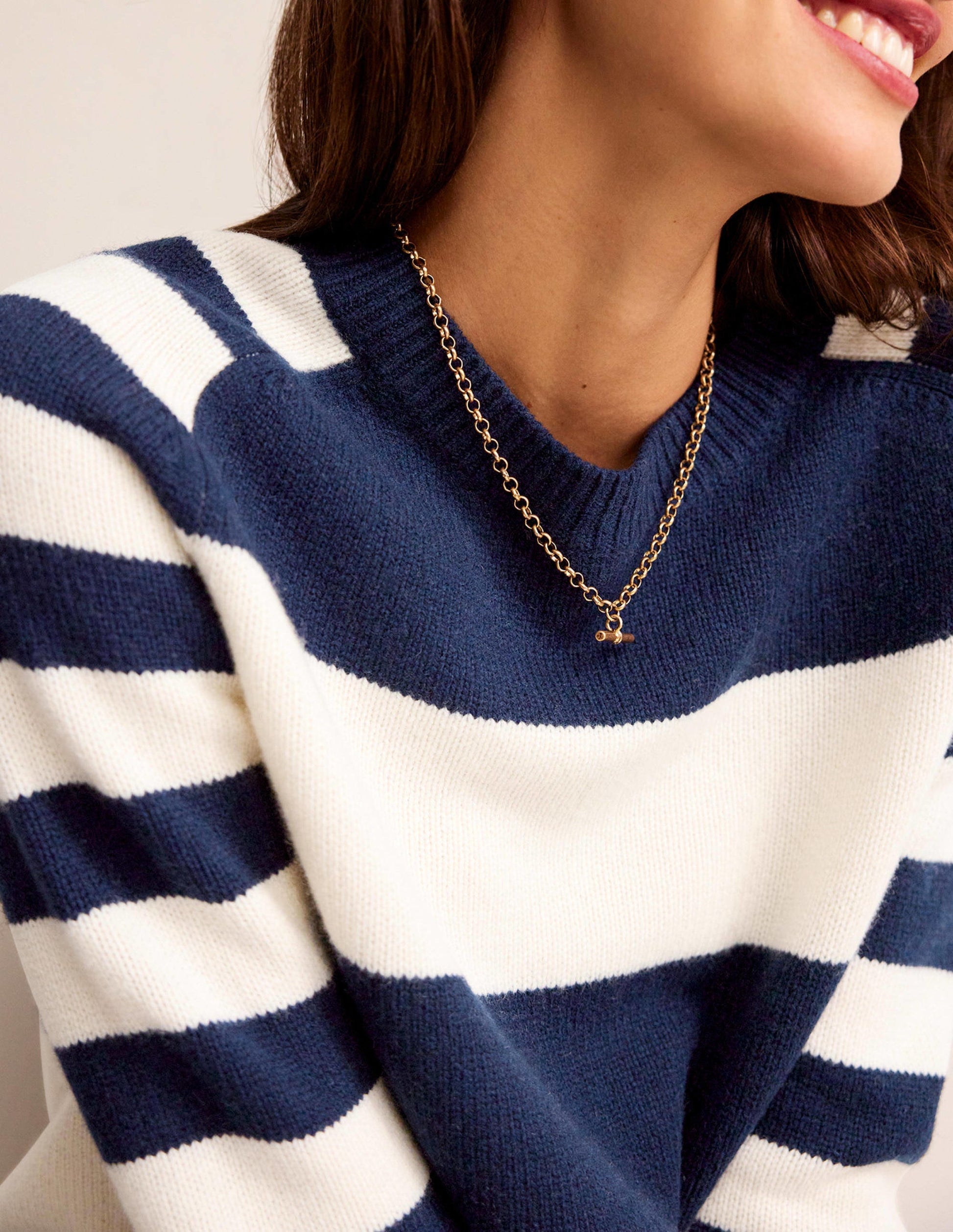 Olivia Merino Jumper-Navy and Ivory-2