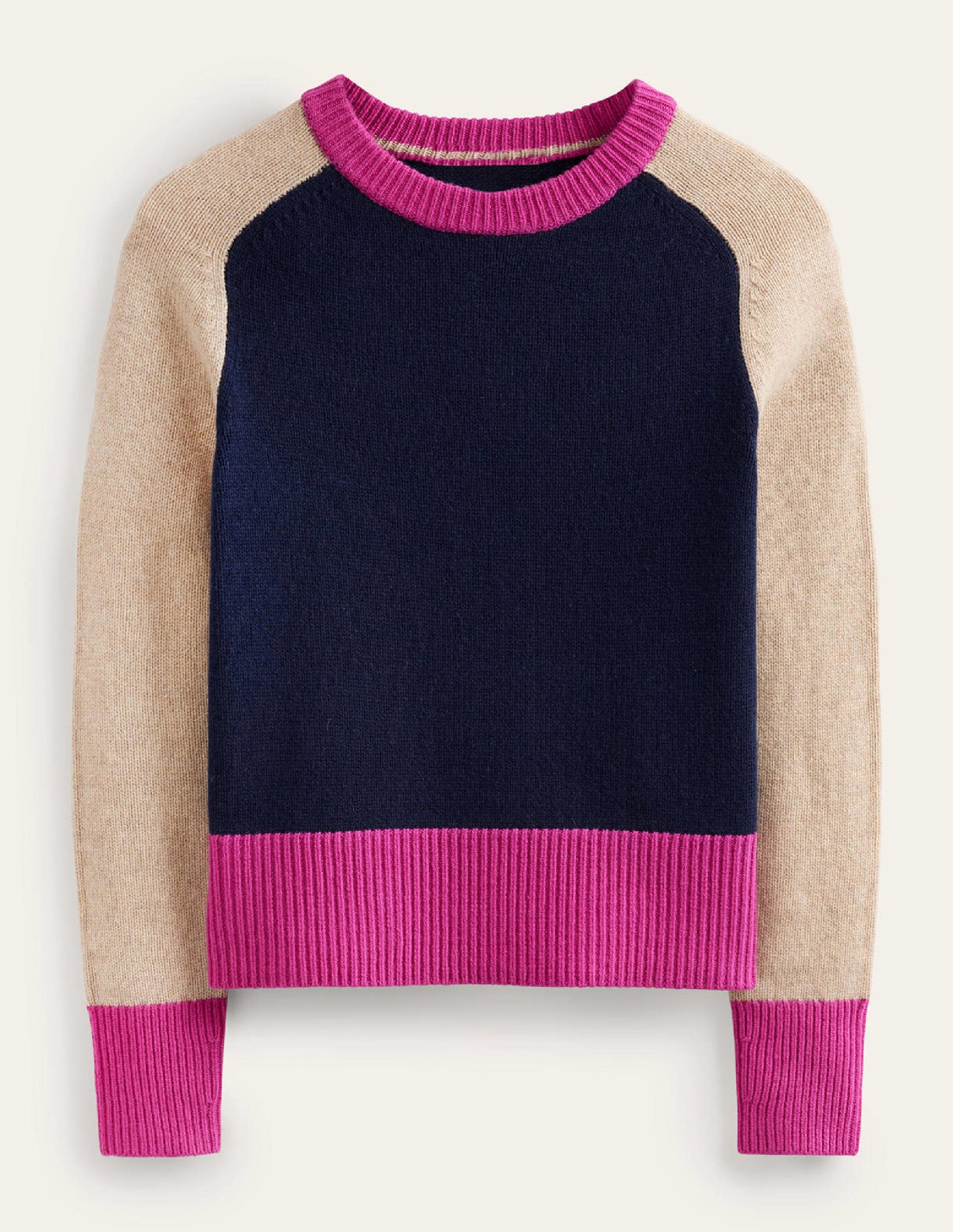 Olivia Merino Jumper-French Navy Colourblock-6
