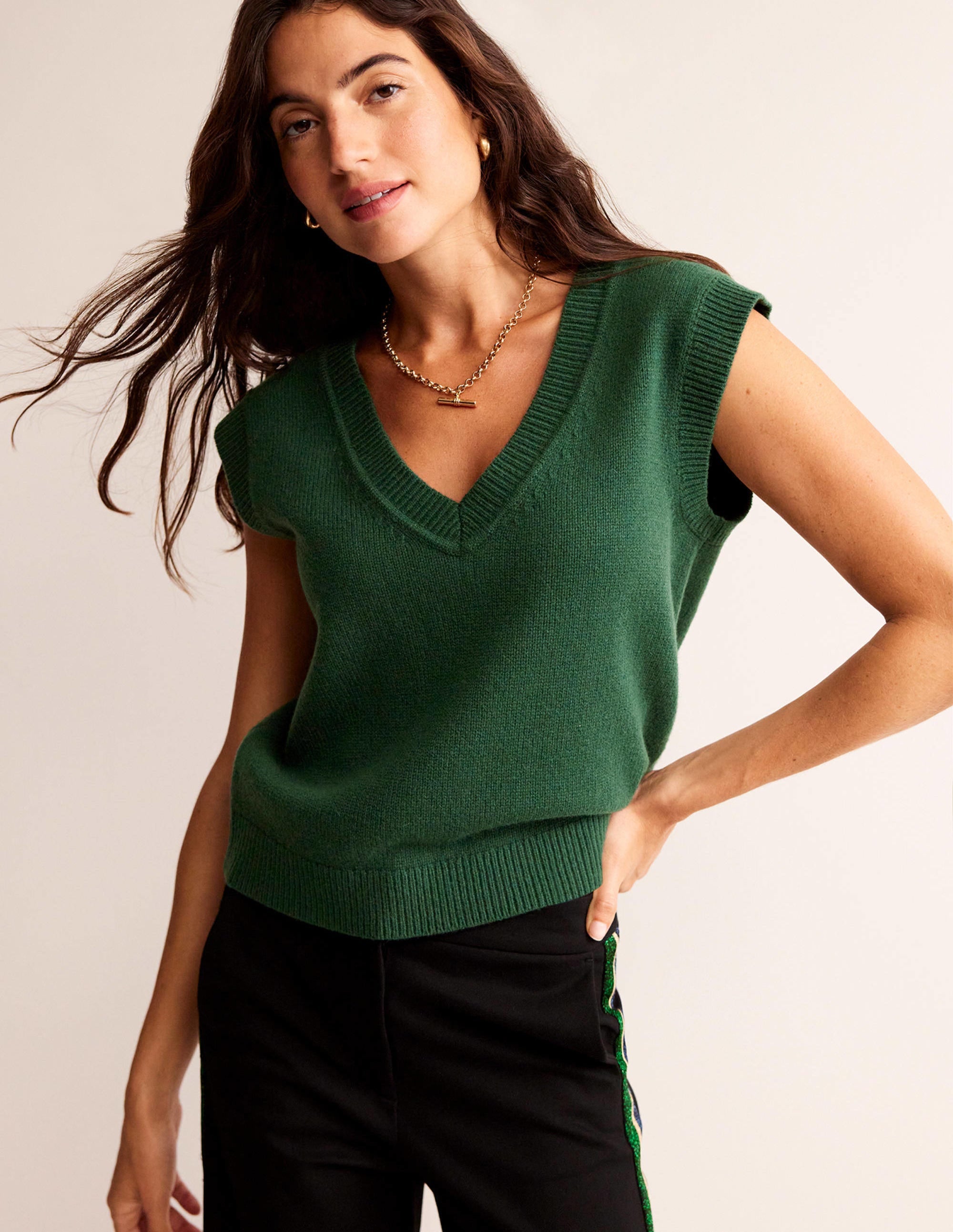 Olivia Merino Tank-Chatsworth Green - Image 1