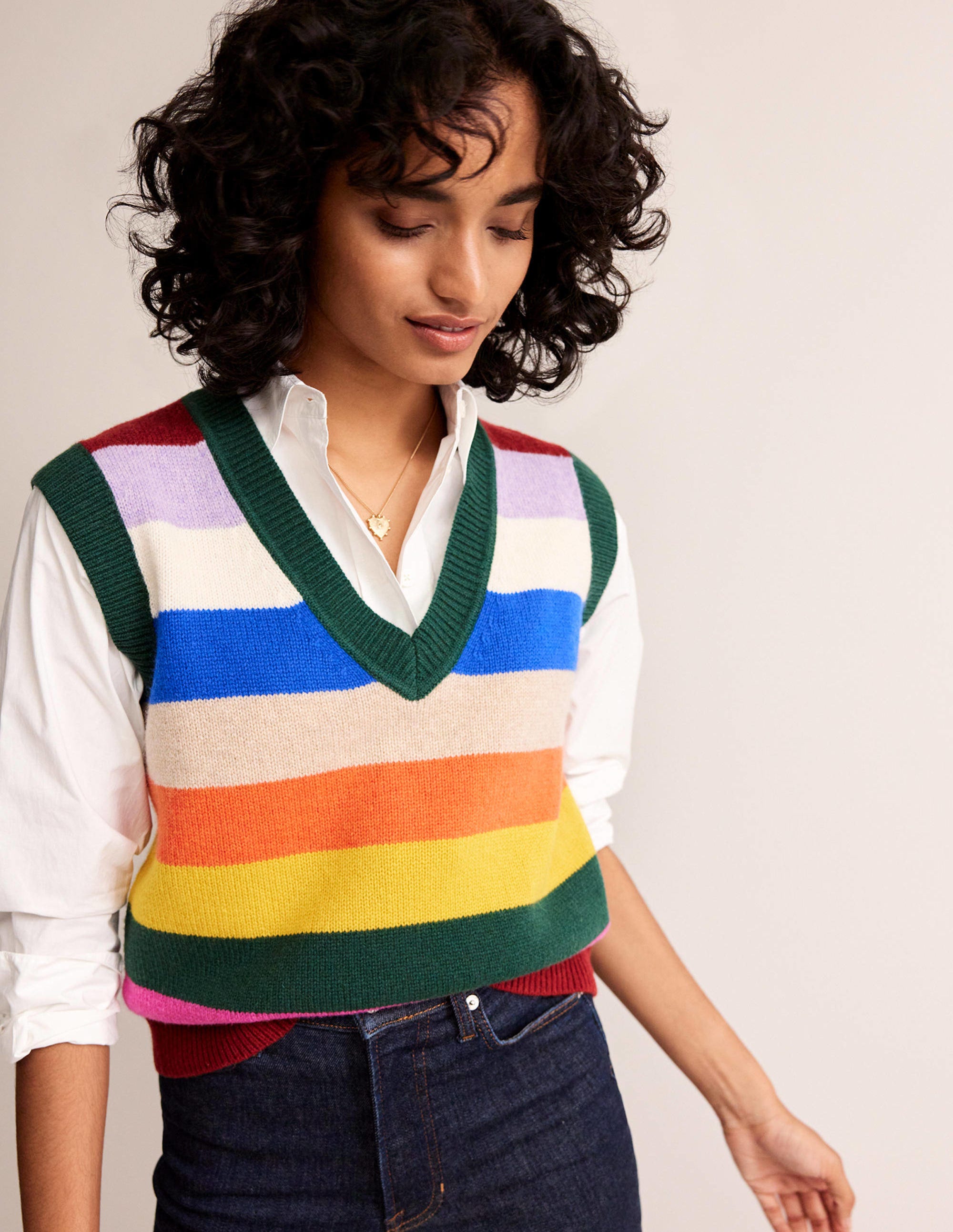 Olivia Merino Tank-Rainbow Multistripe - Image 2