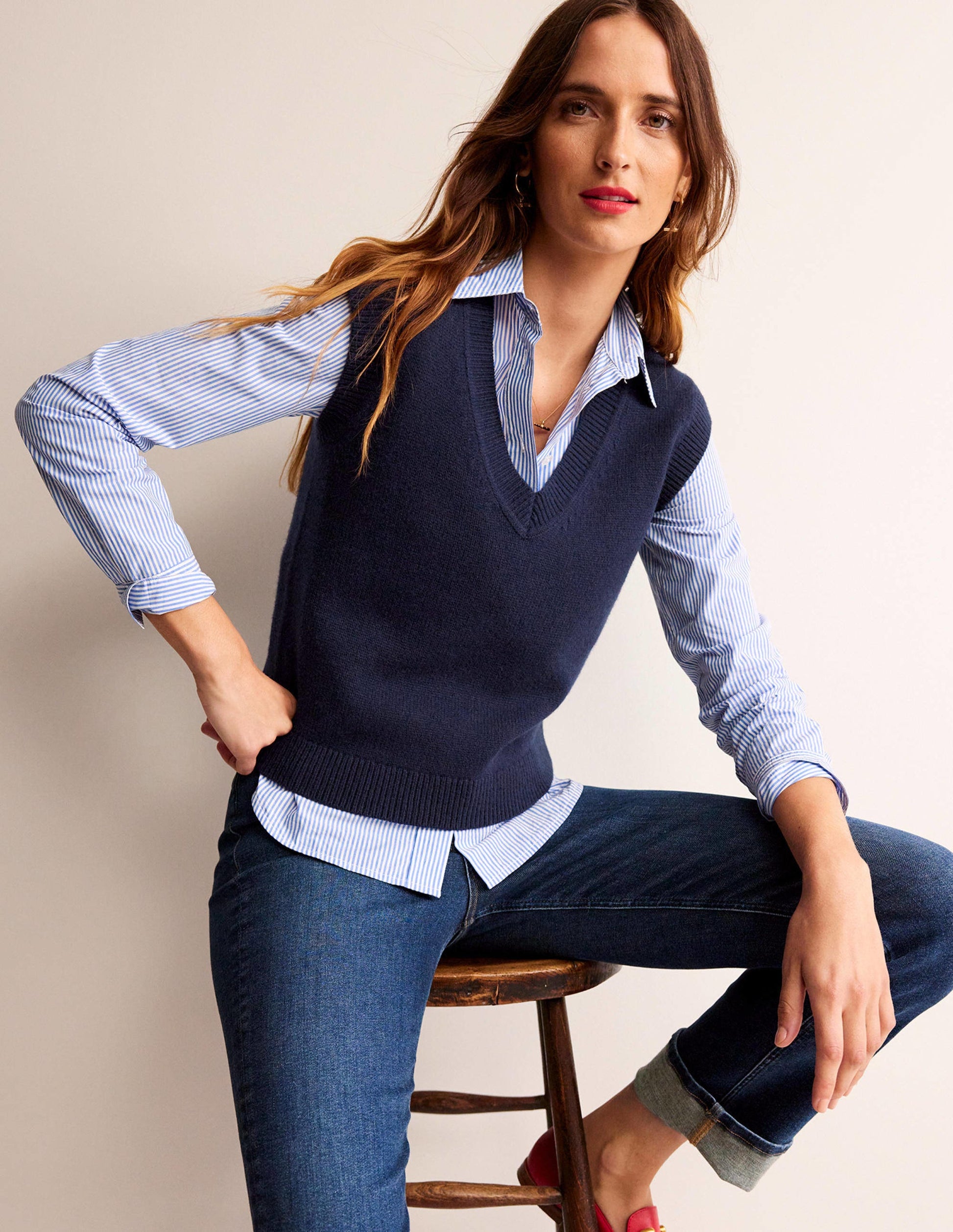 Olivia Merino Tank-Navy-1