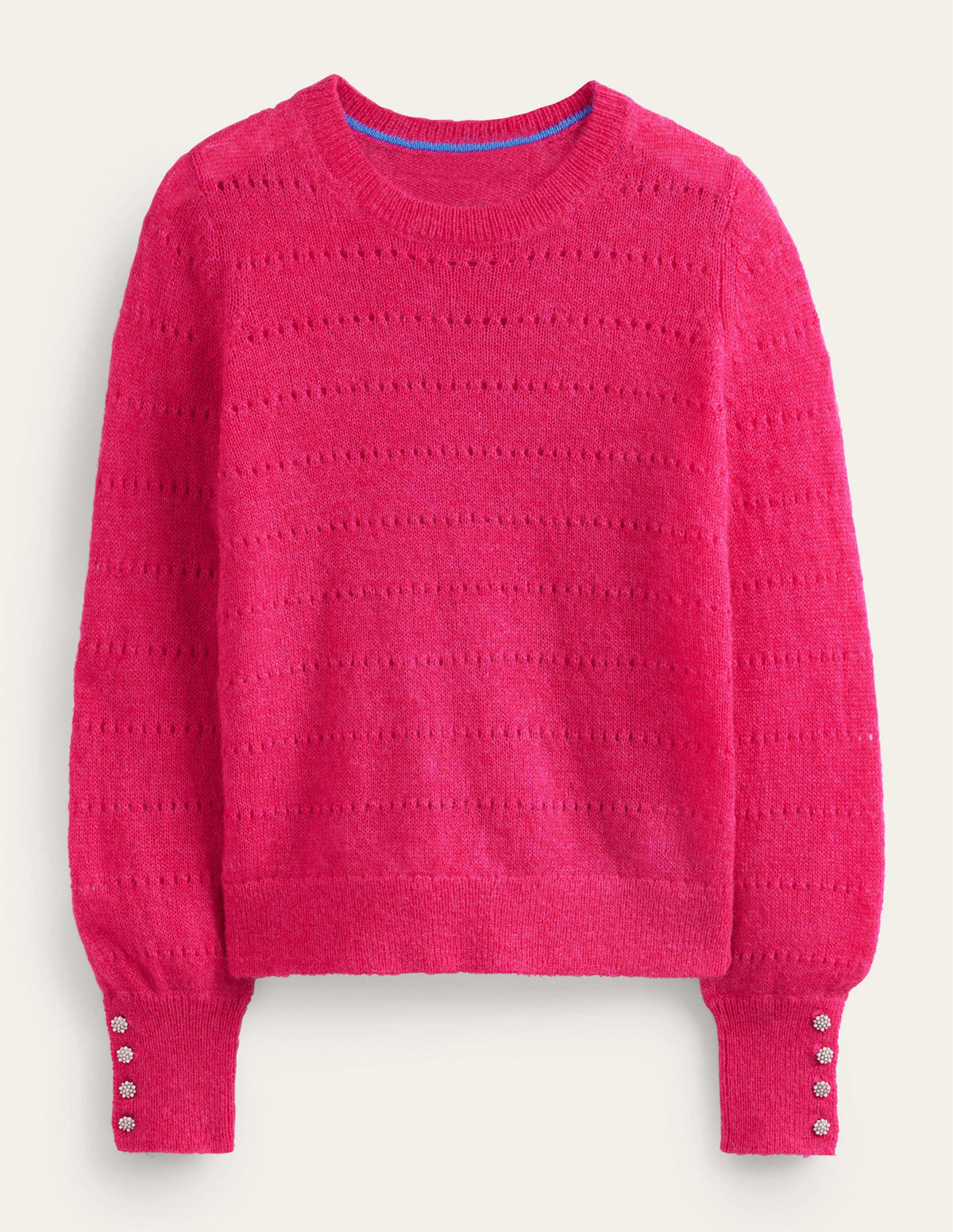 Fluffy Textured Jumper-Vibrant Pink - Image 5