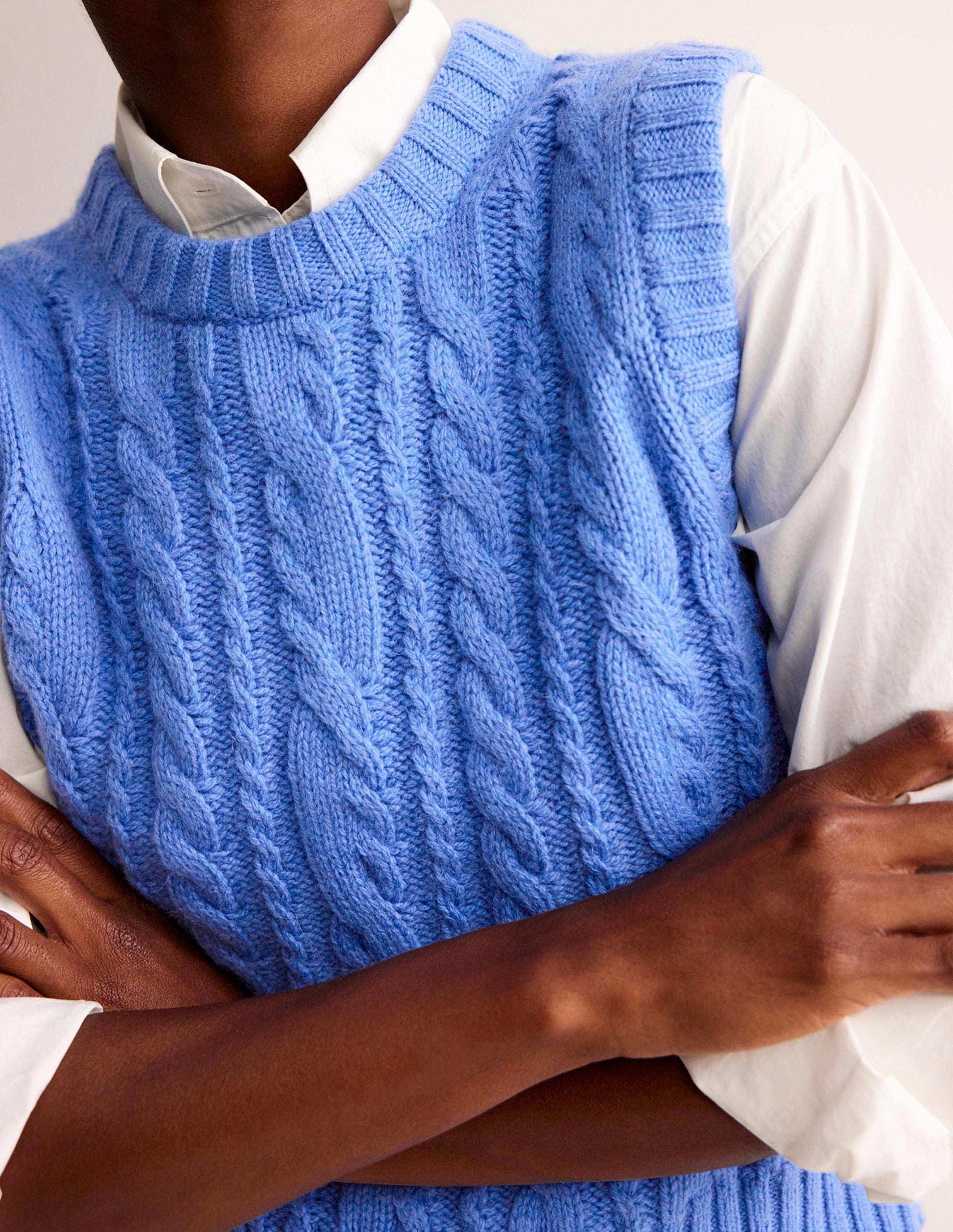 Cable Crew Neck Tank-Bright Cobalt-2