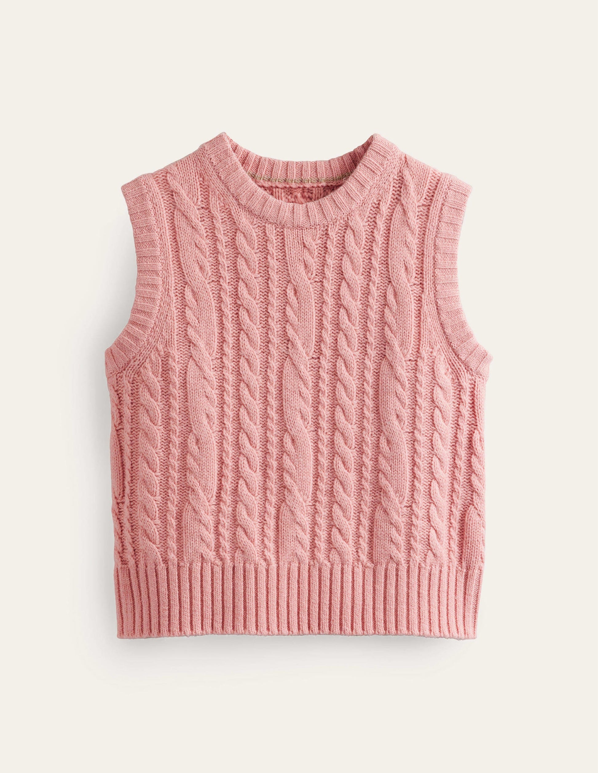 Cable Crew Neck Tank-Chalky Pink-5