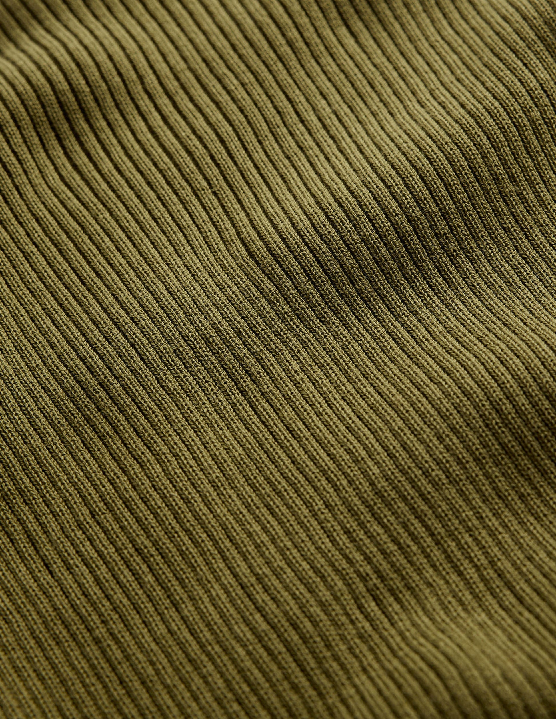 Ribbed Cotton Jumper-Green Olive-6