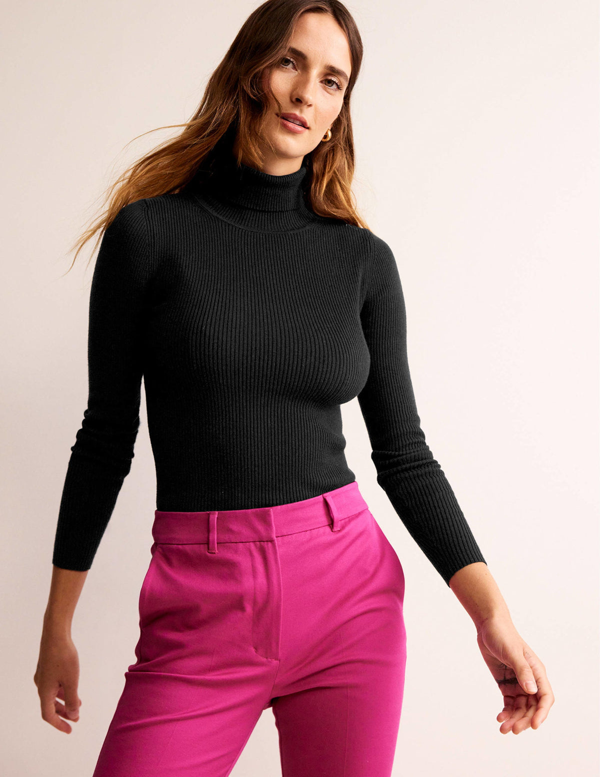 Catriona Roll Neck Jumper-Black - Image 1