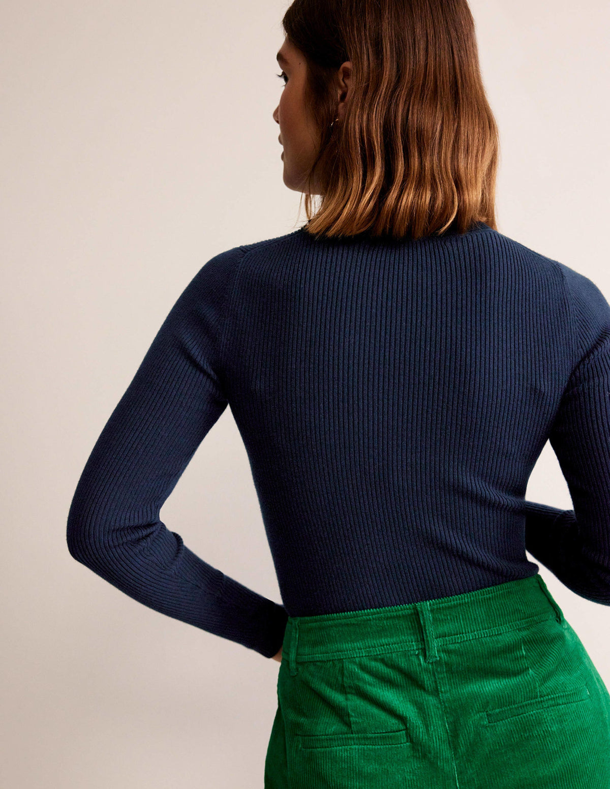 Catriona Roll Neck Jumper-Navy - Image 3