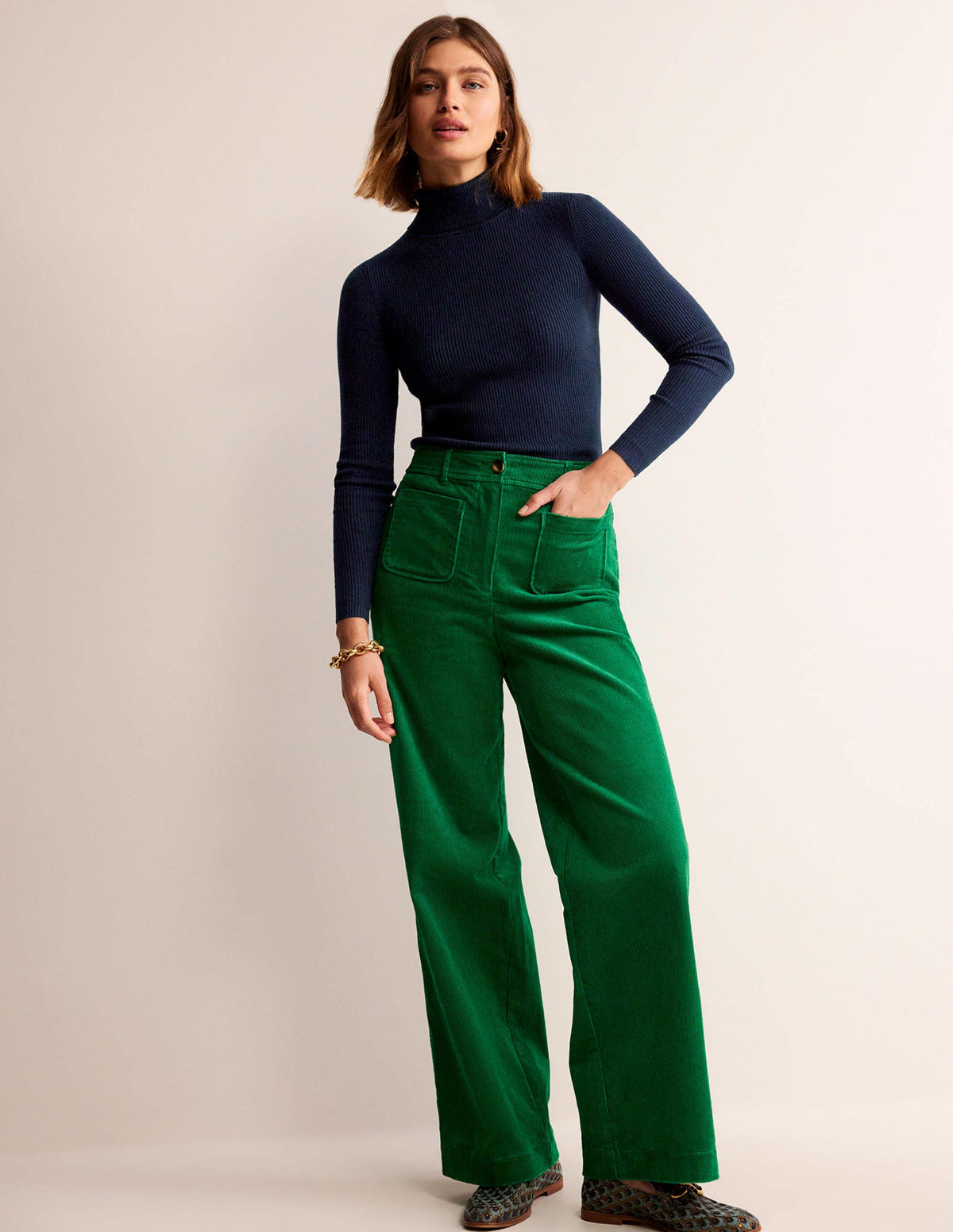 Catriona Roll Neck Jumper-Navy - Image 4