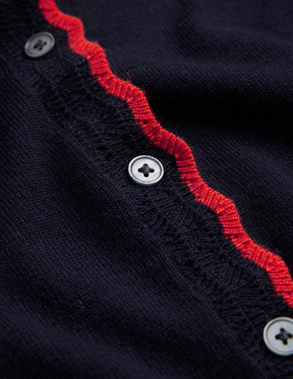 Merino Scallop Cardigan-Navy-6