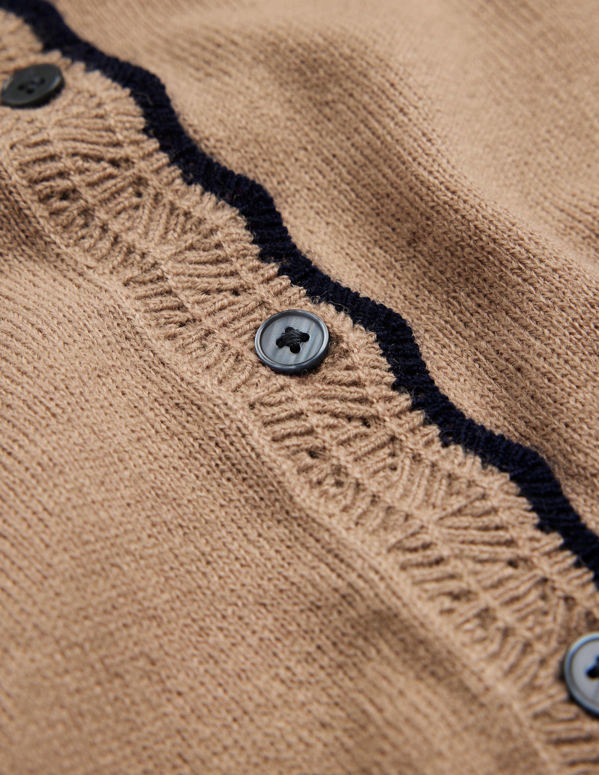 Merino Scallop Cardigan-Camel Melange - Image 6