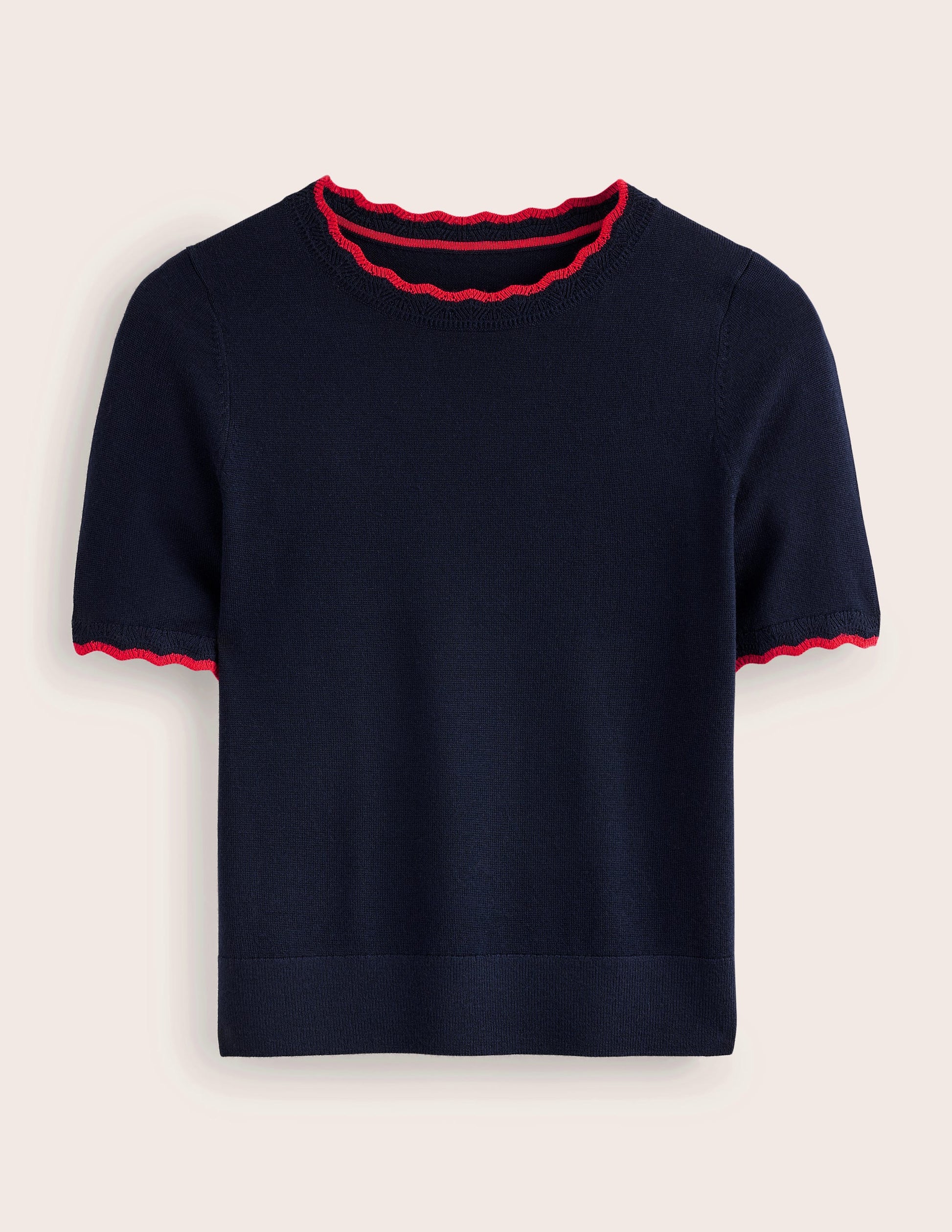 Merino Scalloped T-shirt-Navy-5