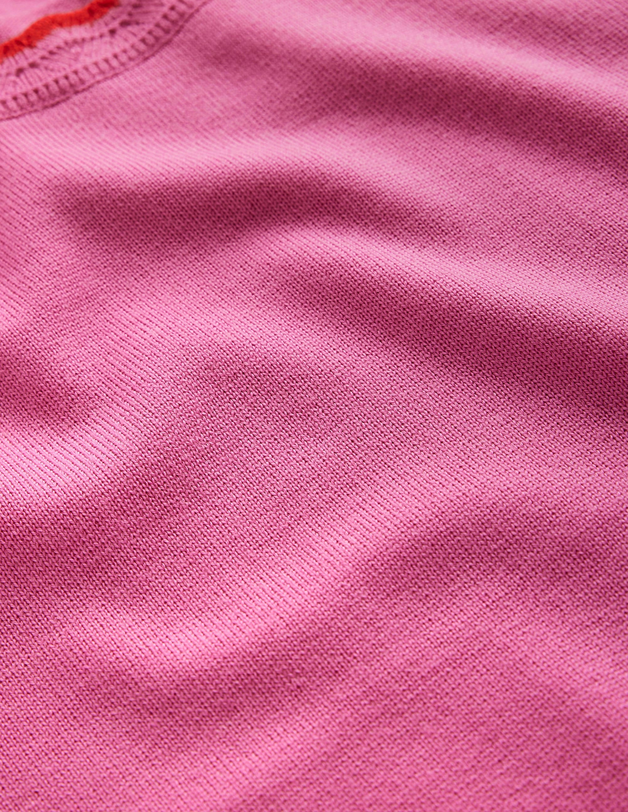 Merino Scalloped T-shirt-Mid Pink - Image 5