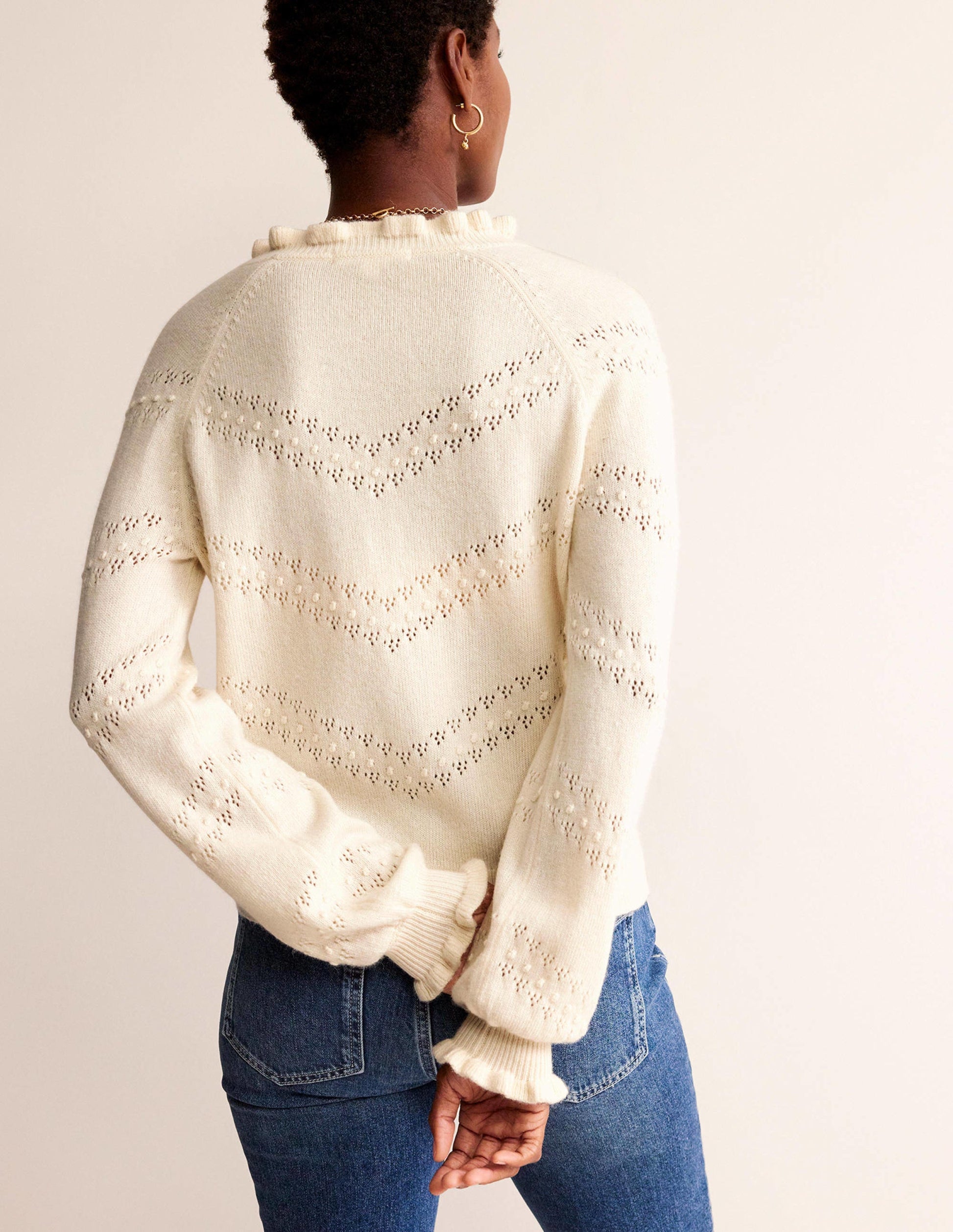 Floral-Embroidered Cardigan-Warm Ivory-3