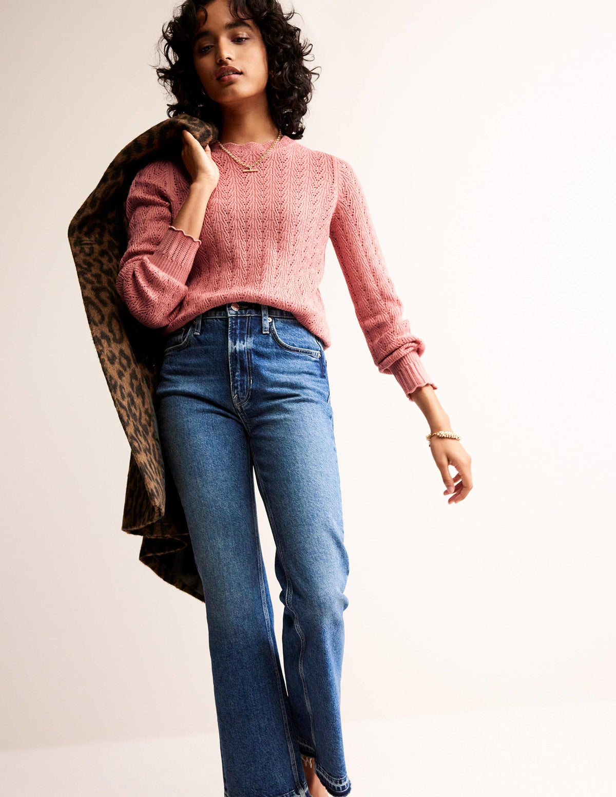 Pointelle Stitch Jumper-Rosetta Blush-4