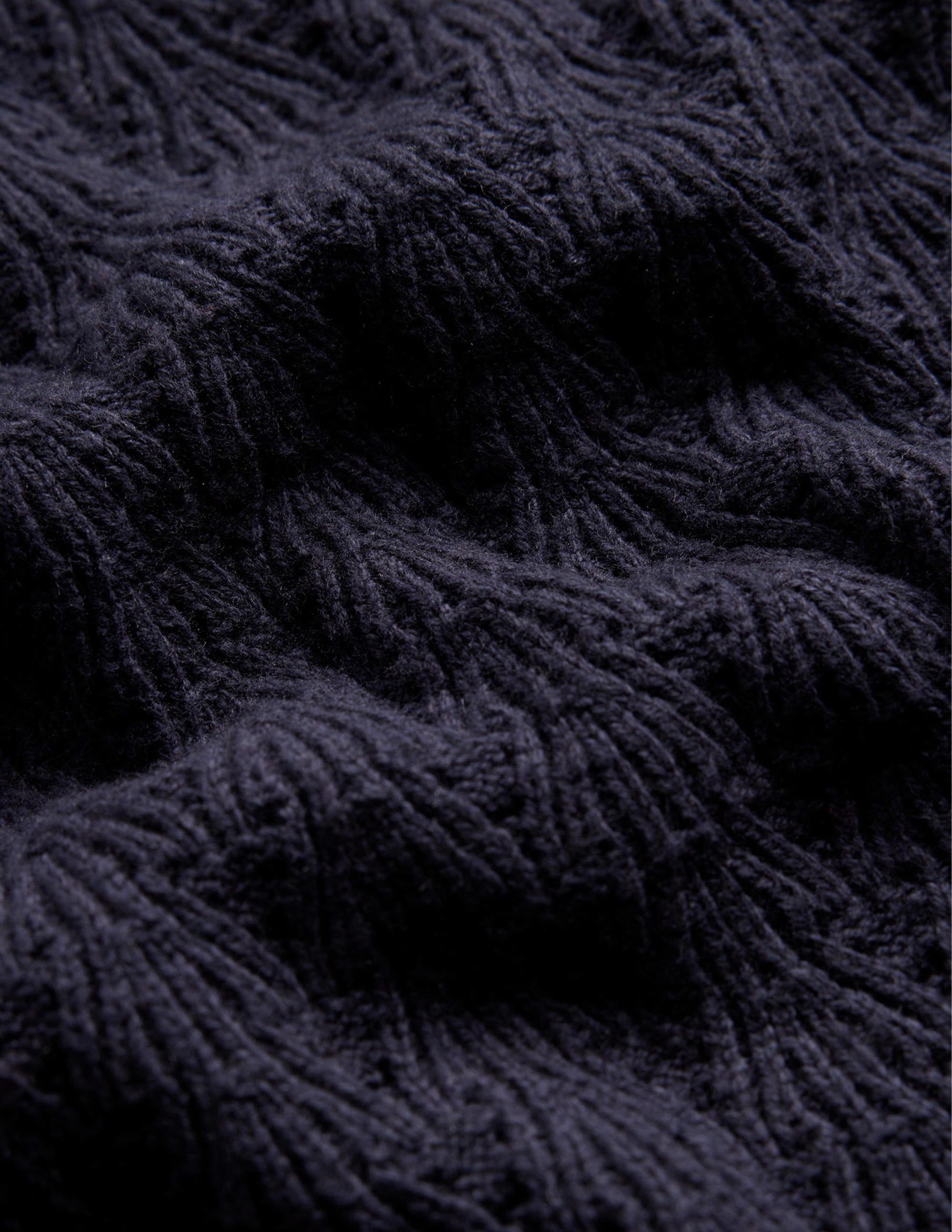 Pointelle Stitch Jumper-Navy - Image 6