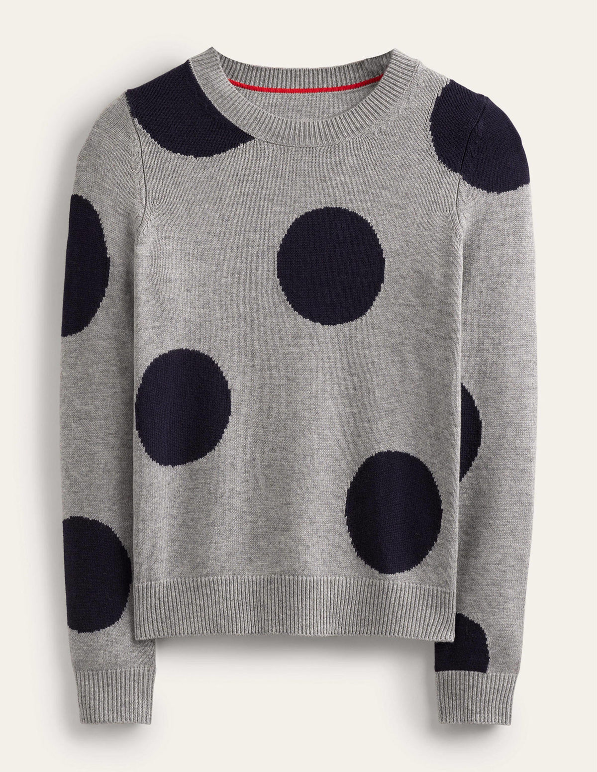 Intarsia Spot Jumper-Grey Melange, Navy Spot-5