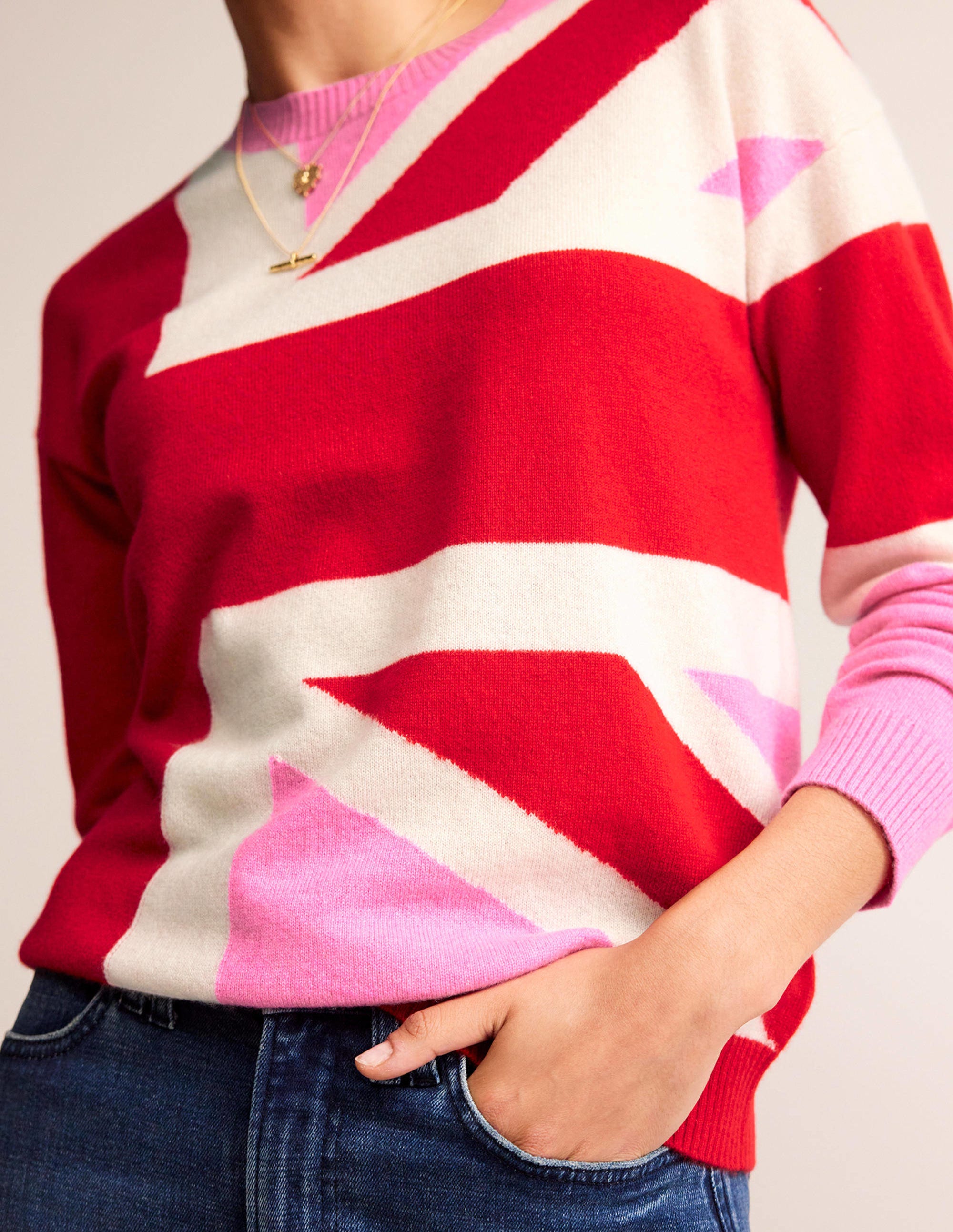 Lydia Cashmere Jumper-Cherry Blossom Melange - Image 2