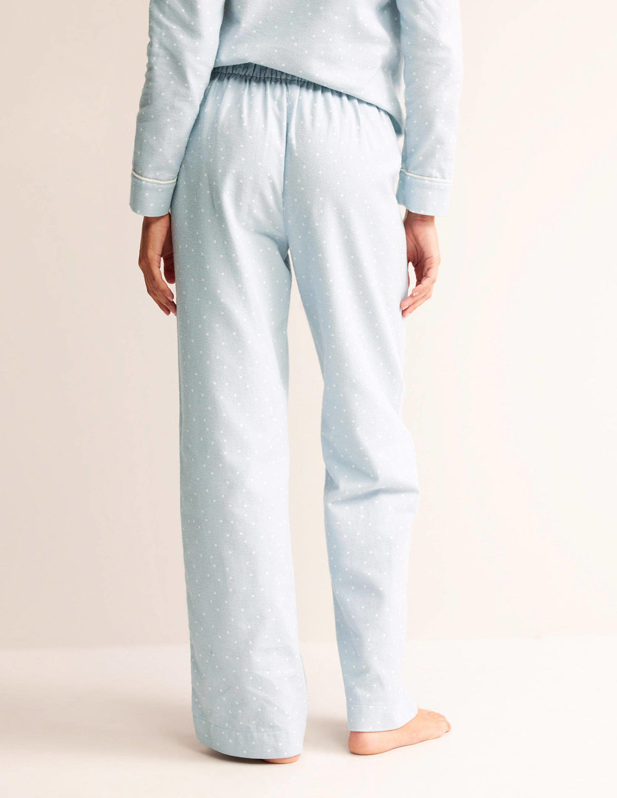 Brushed Cotton Pyjama Trousers-Surf, Spaced Dotty - Image 3