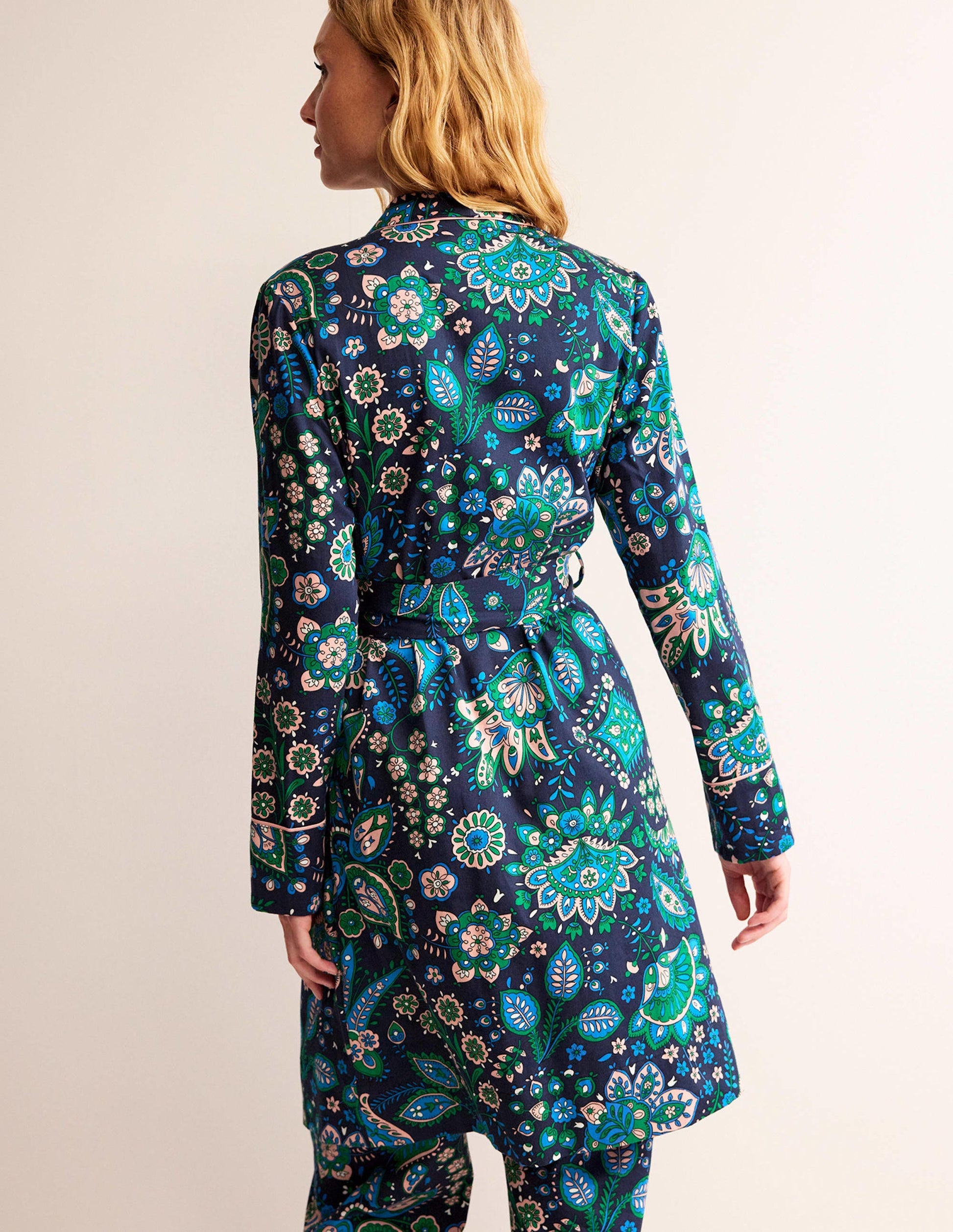 Cotton-Sateen Dressing Gown-Multi, Azalea Bloom-3
