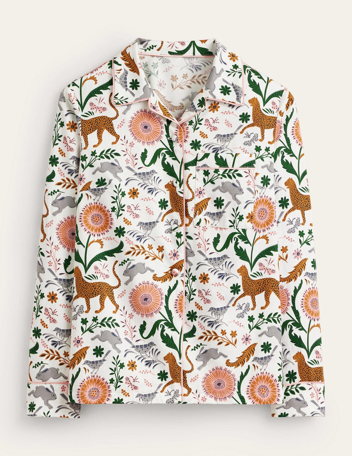 Cotton Sateen Pyjama Shirt-Ivory, Janet and Friends - Image 5