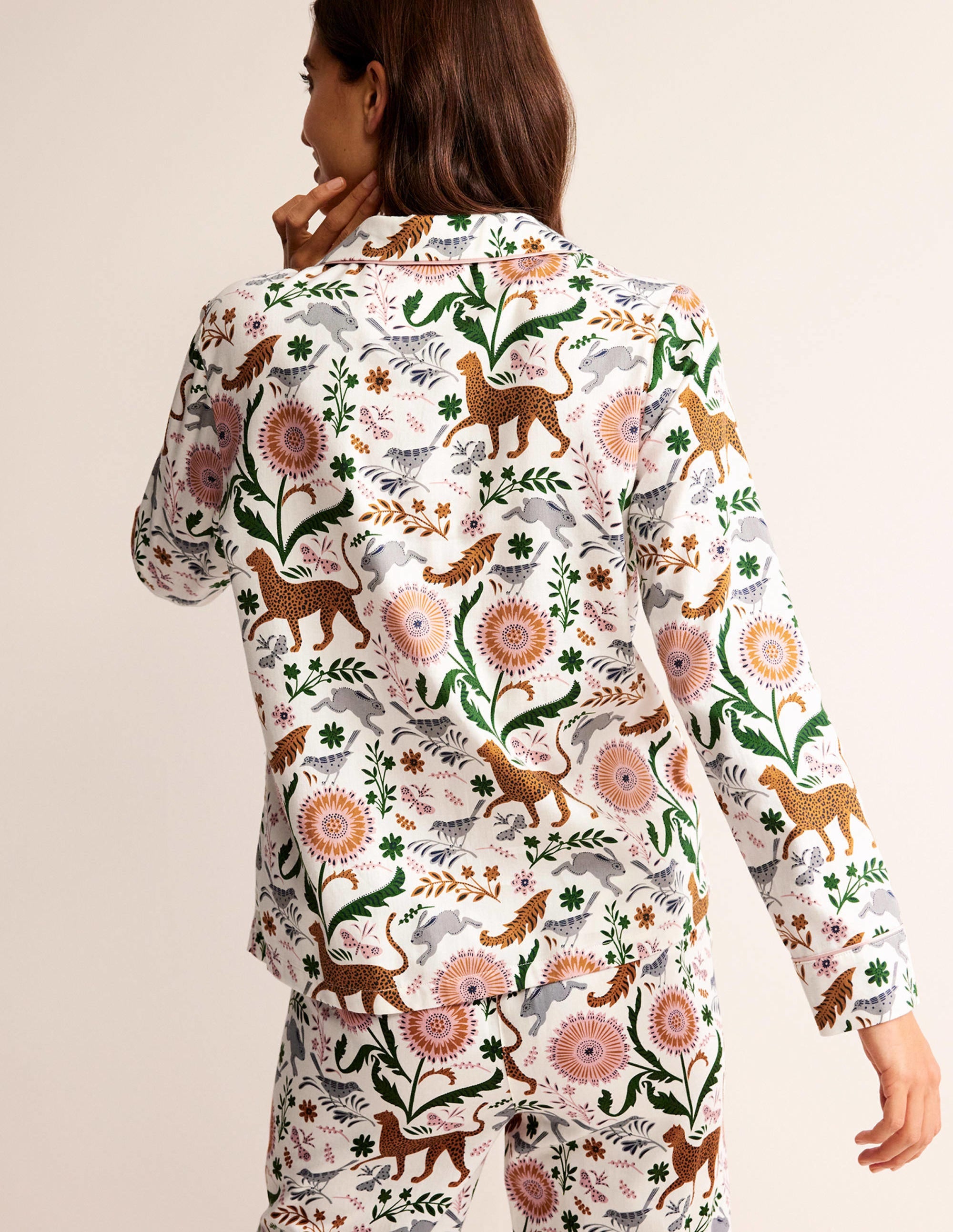 Cotton Sateen Pyjama Shirt-Ivory, Janet and Friends - Image 3