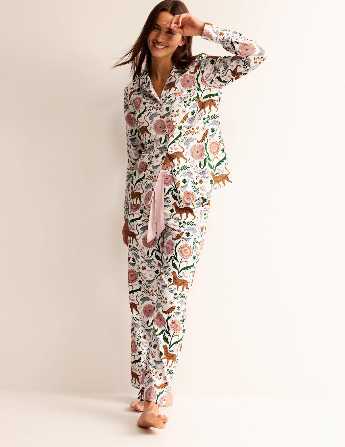 Cotton Sateen Pyjama Shirt-Ivory, Janet and Friends - Image 4