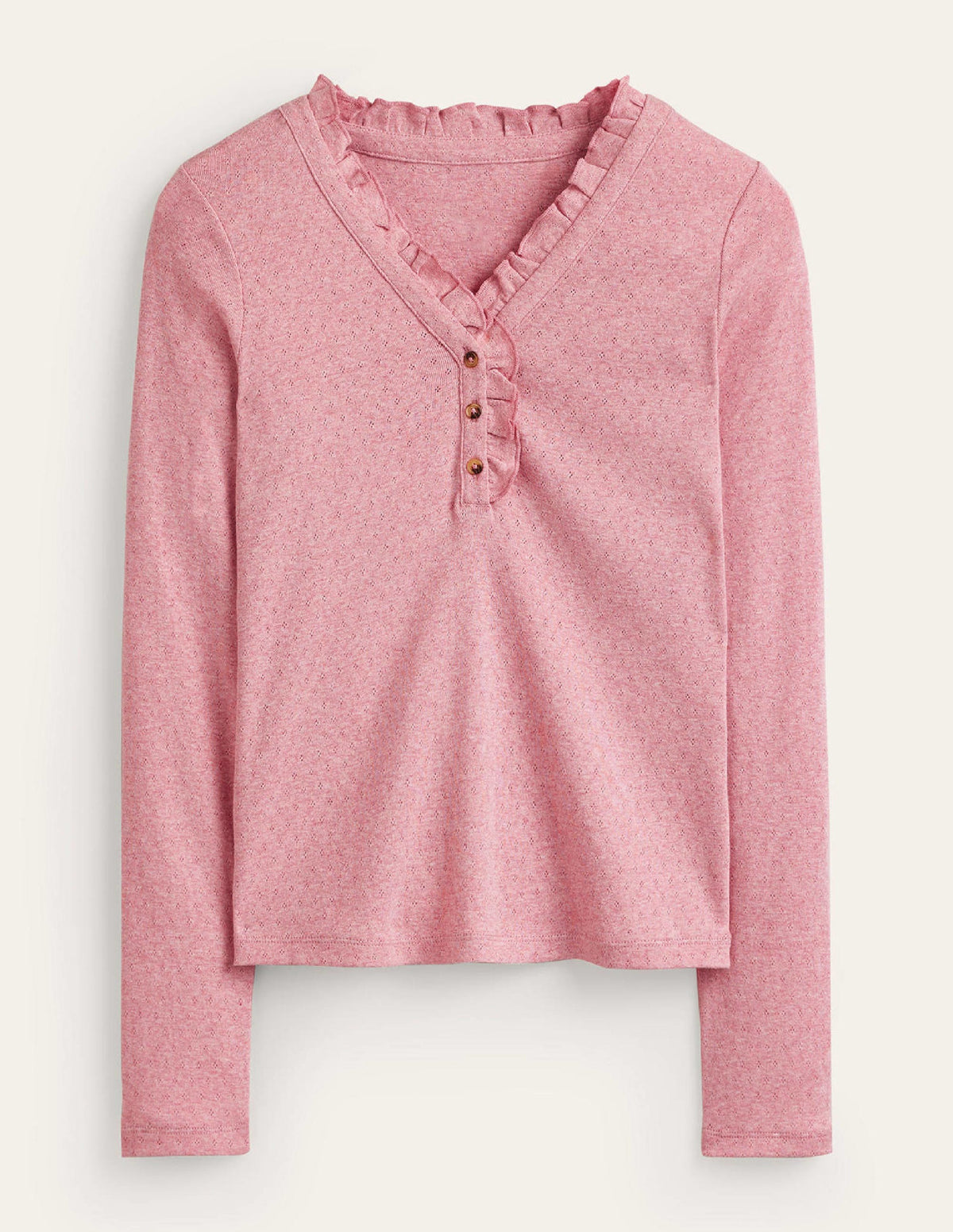 Henley Pyjama Top-Pink-5