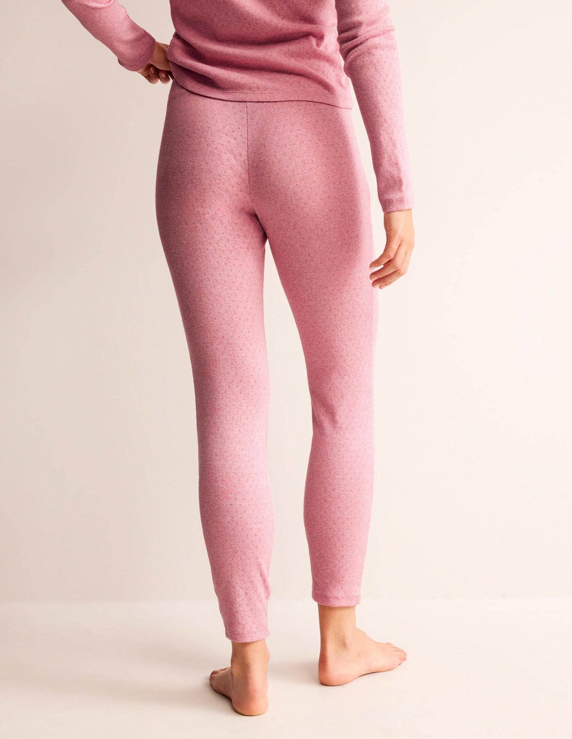 Jersey Pyjama Leggings-Light Pink Marl-3