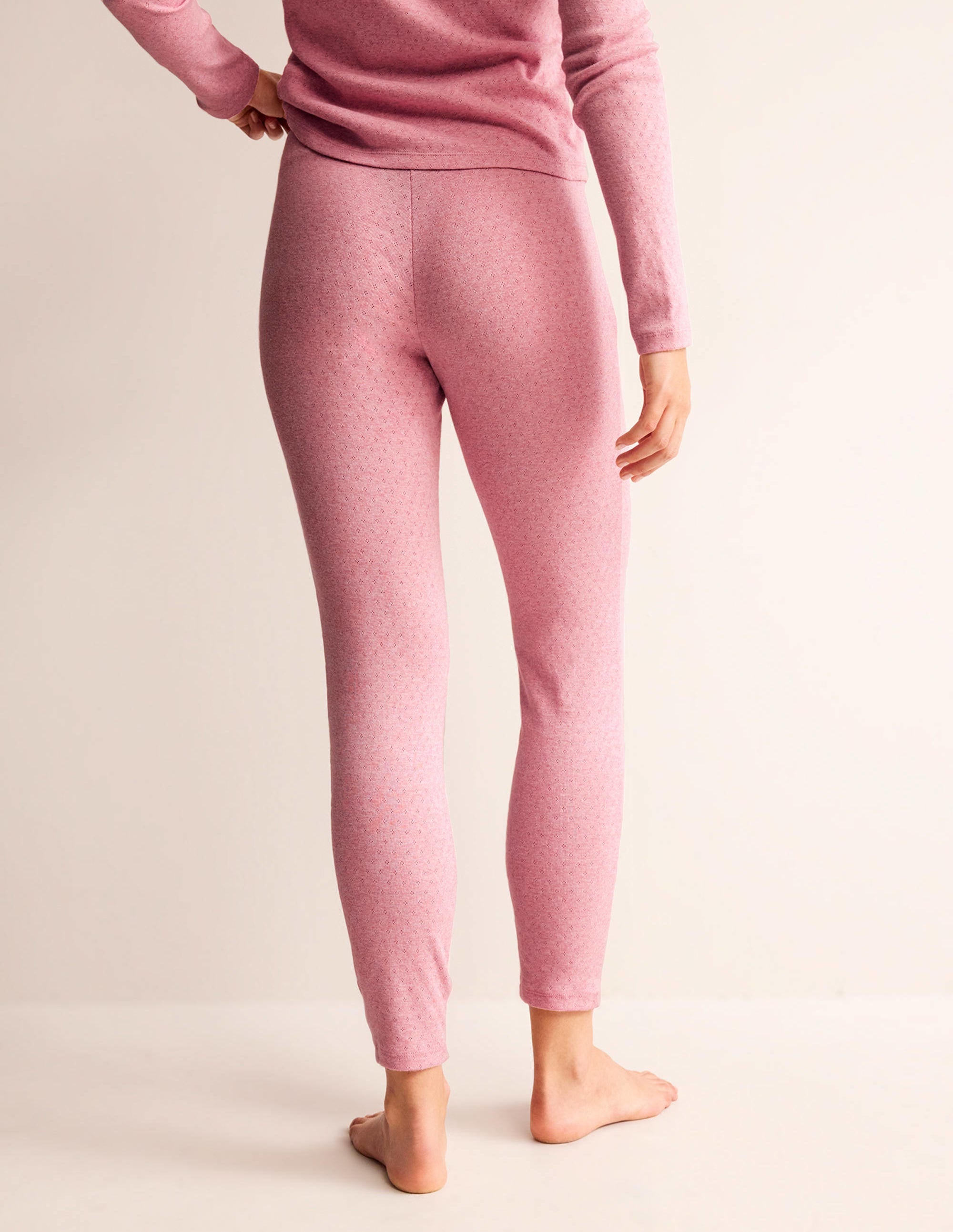 Jersey Pyjama Leggings-Light Pink Marl - Image 3