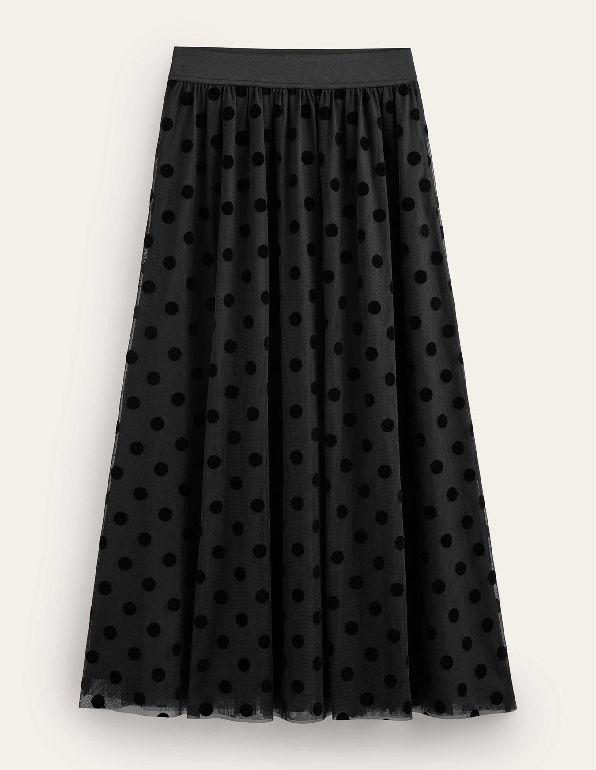 Tulle Full Midi Skirt-Black Spot-8