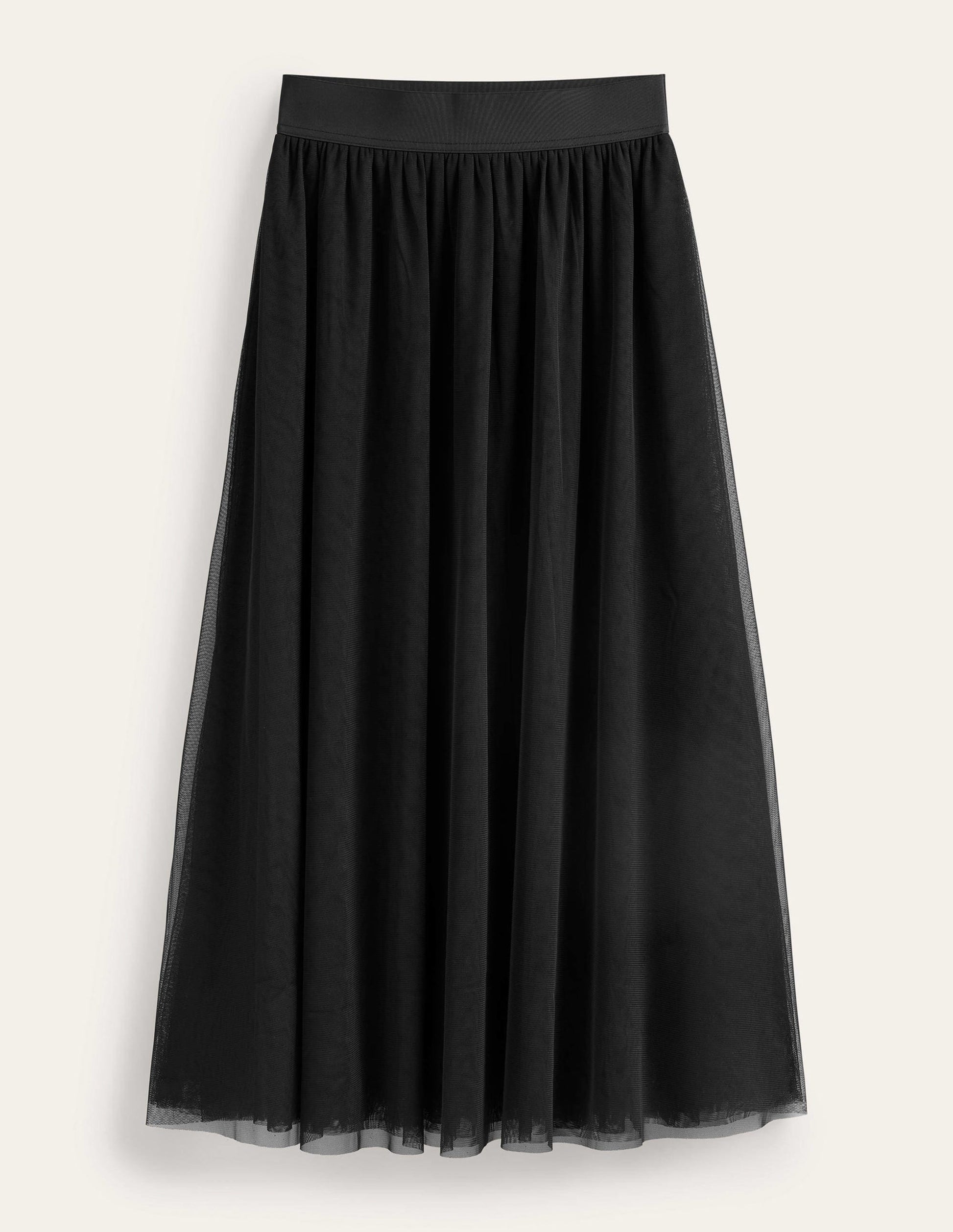 Tulle Full Midi Skirt-Black-5
