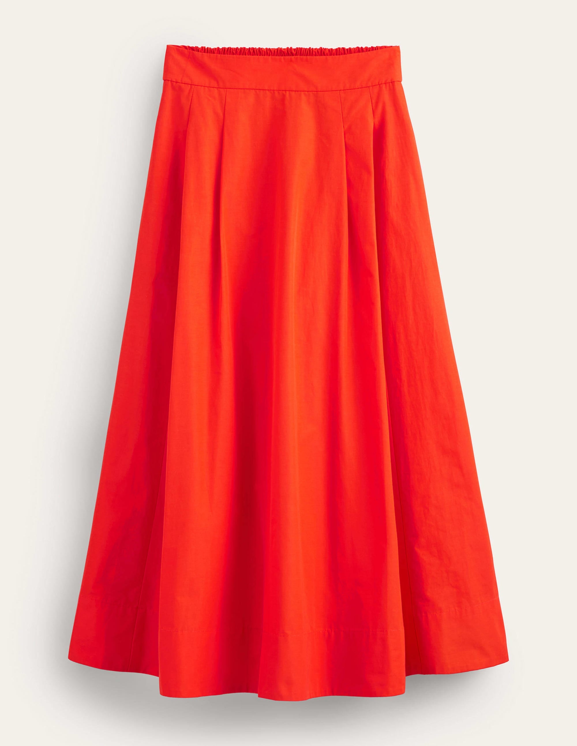 Taffeta Pull-on Midi Skirt-Red - Image 6
