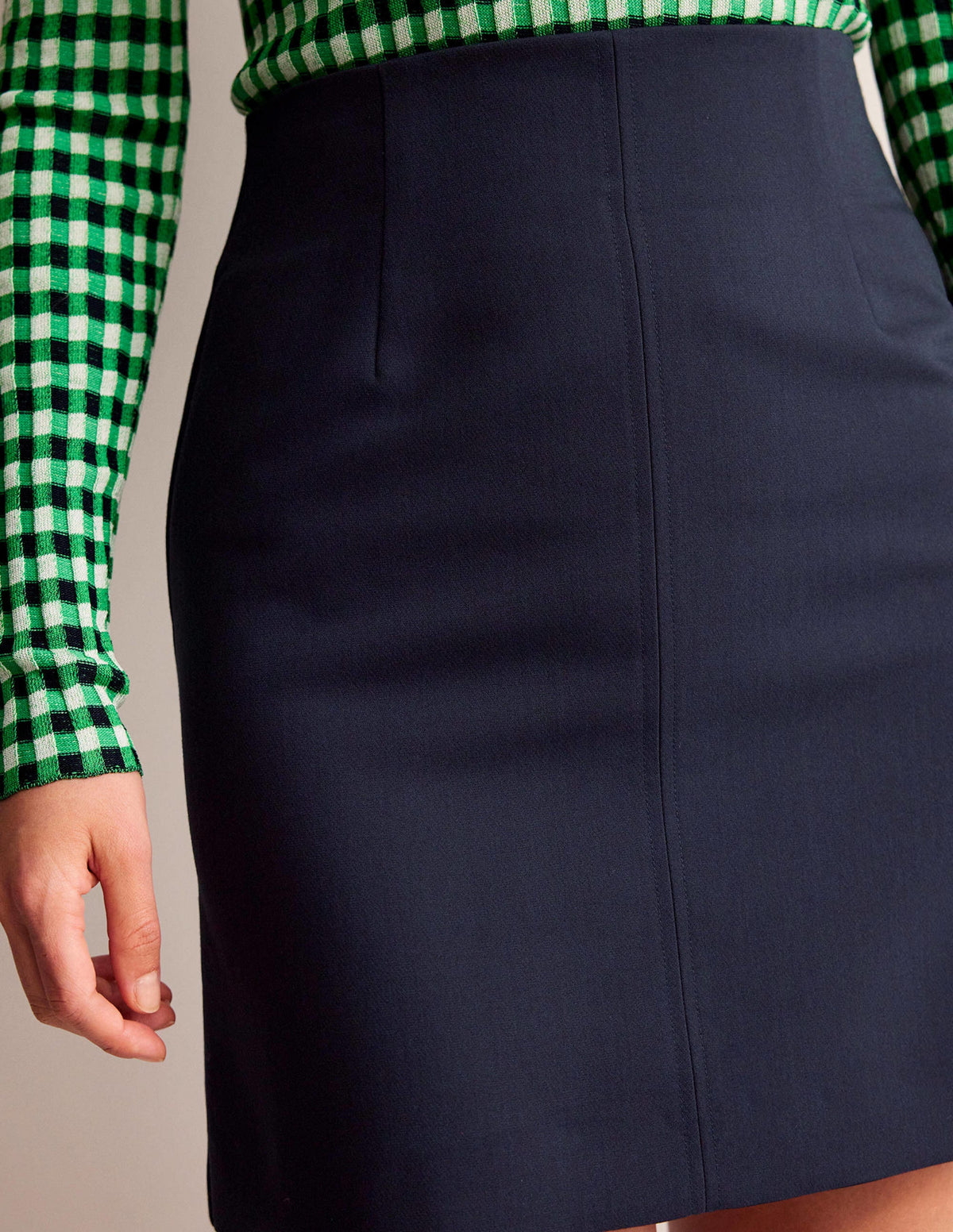 Bi-stretch Mini Skirt-Navy - Image 2