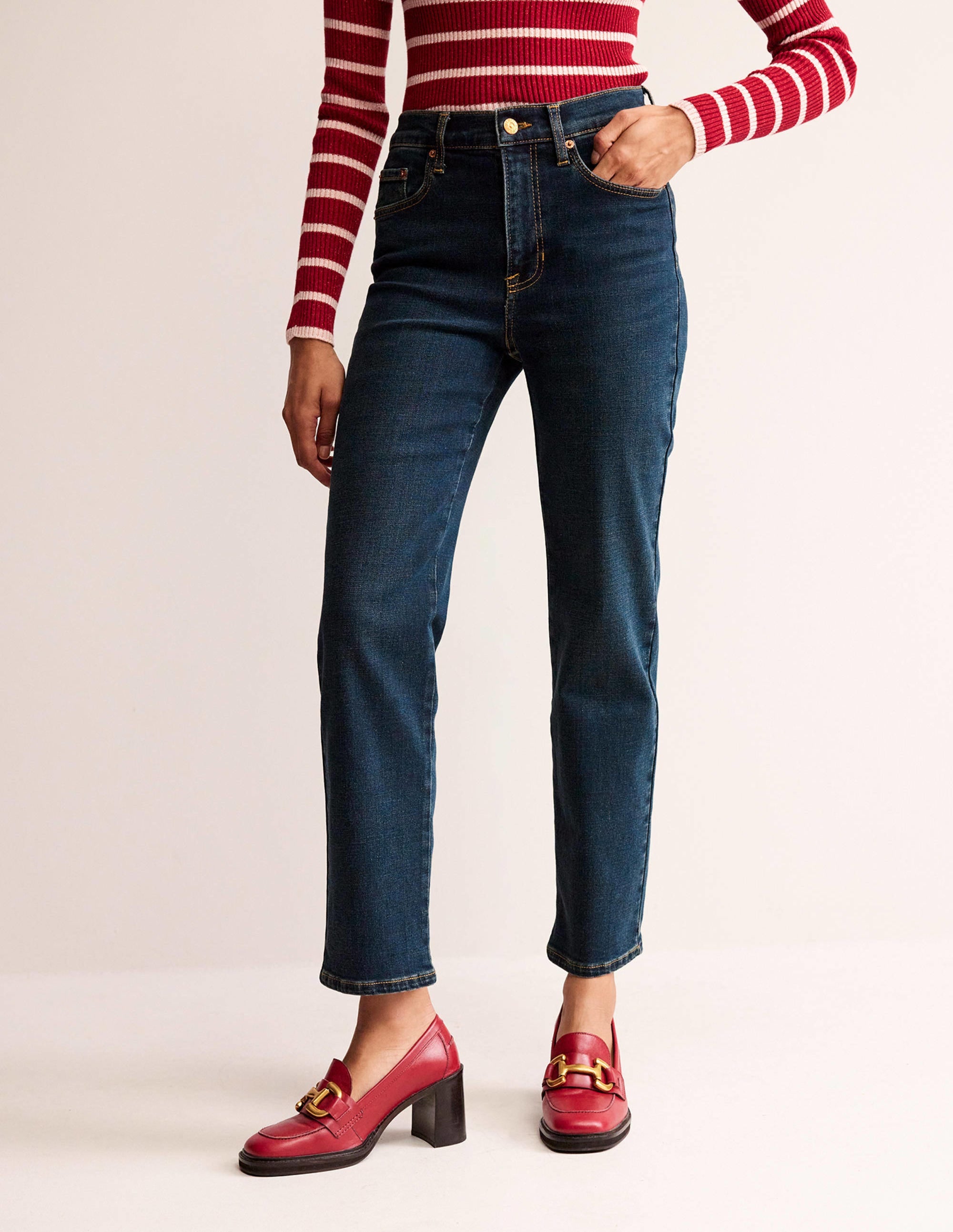 Mid Rise Slim Leg Jeans-Indigo Vintage - Image 4