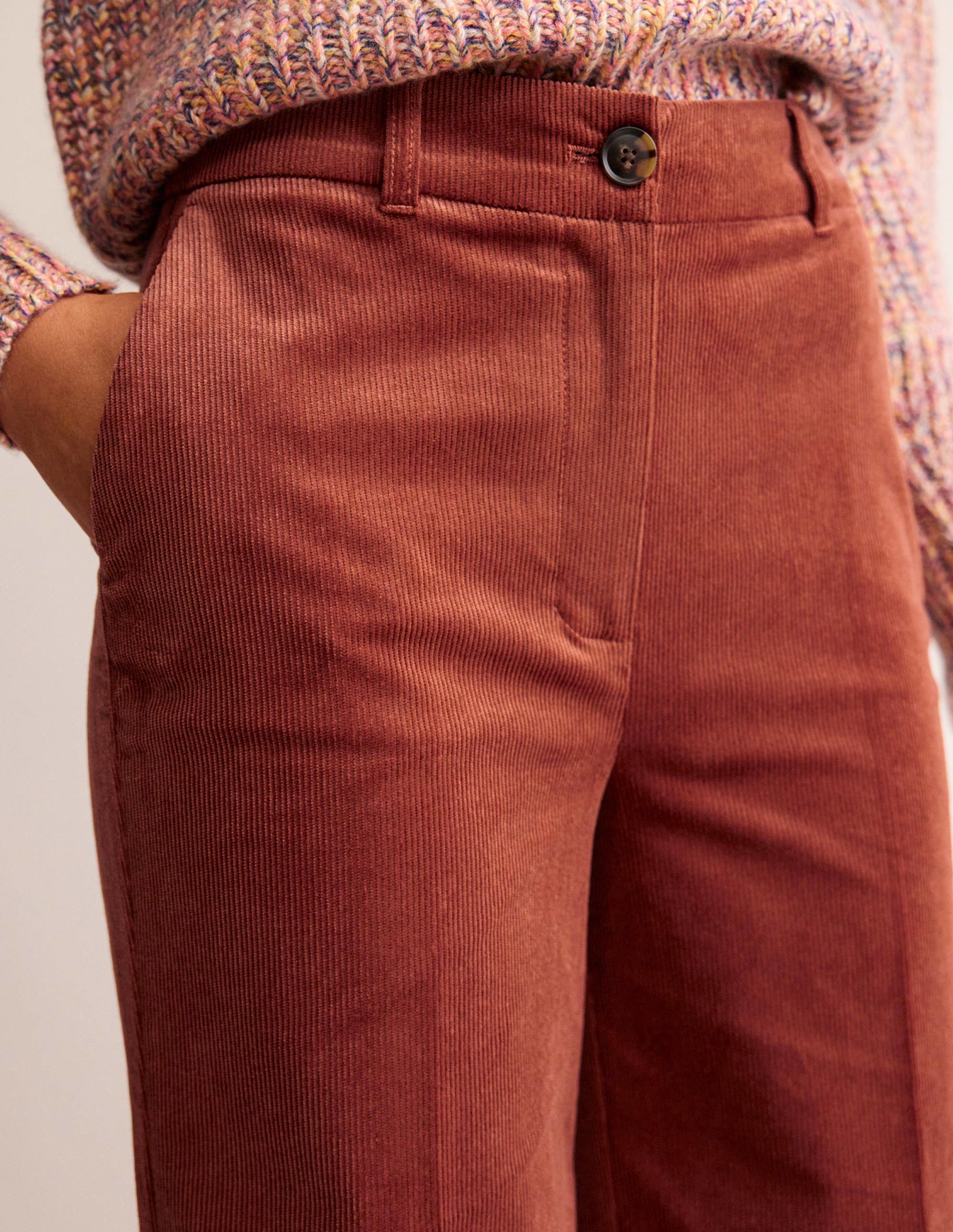 Wide-Leg Corduroy Trousers-Red Oak - Image 2
