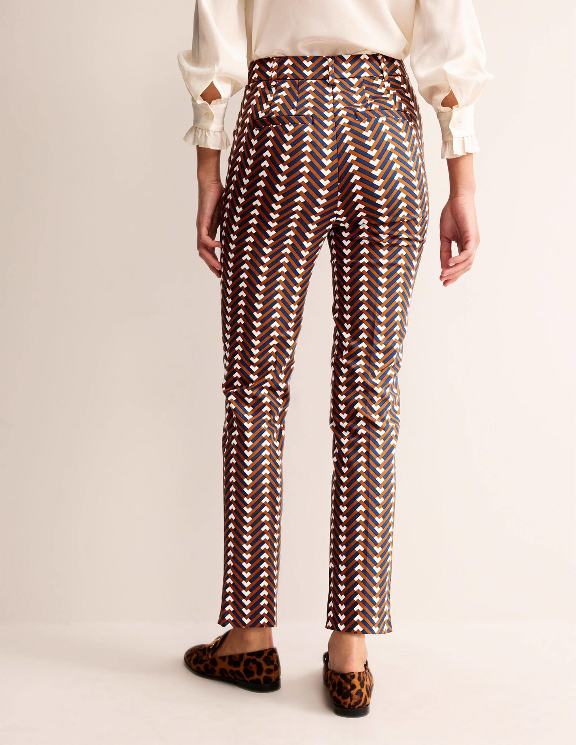 Highgate Printed Trousers-Pumpkin, Chevron Geo - Image 3