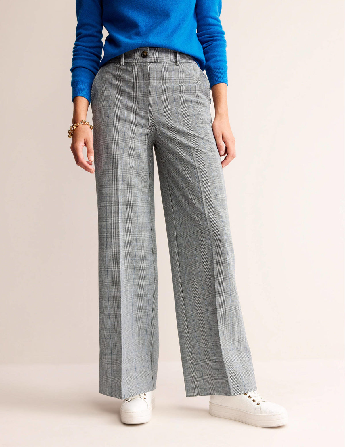 Westbourne Wool-Twill Trousers-Ivory, Charcoal and Blue Pow - Image 4