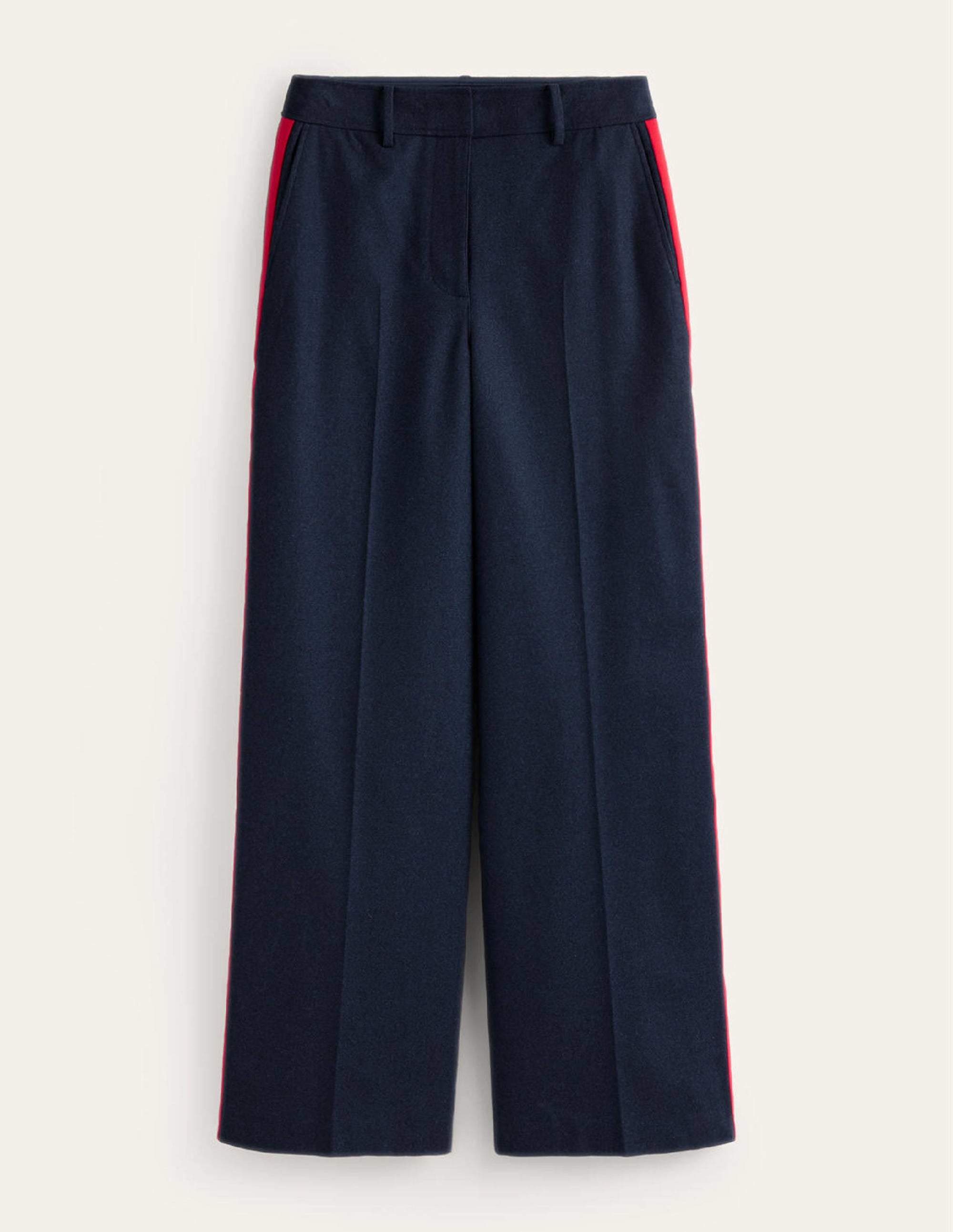 Westbourne Wool Trousers-Navy with Red Stripe - Image 6