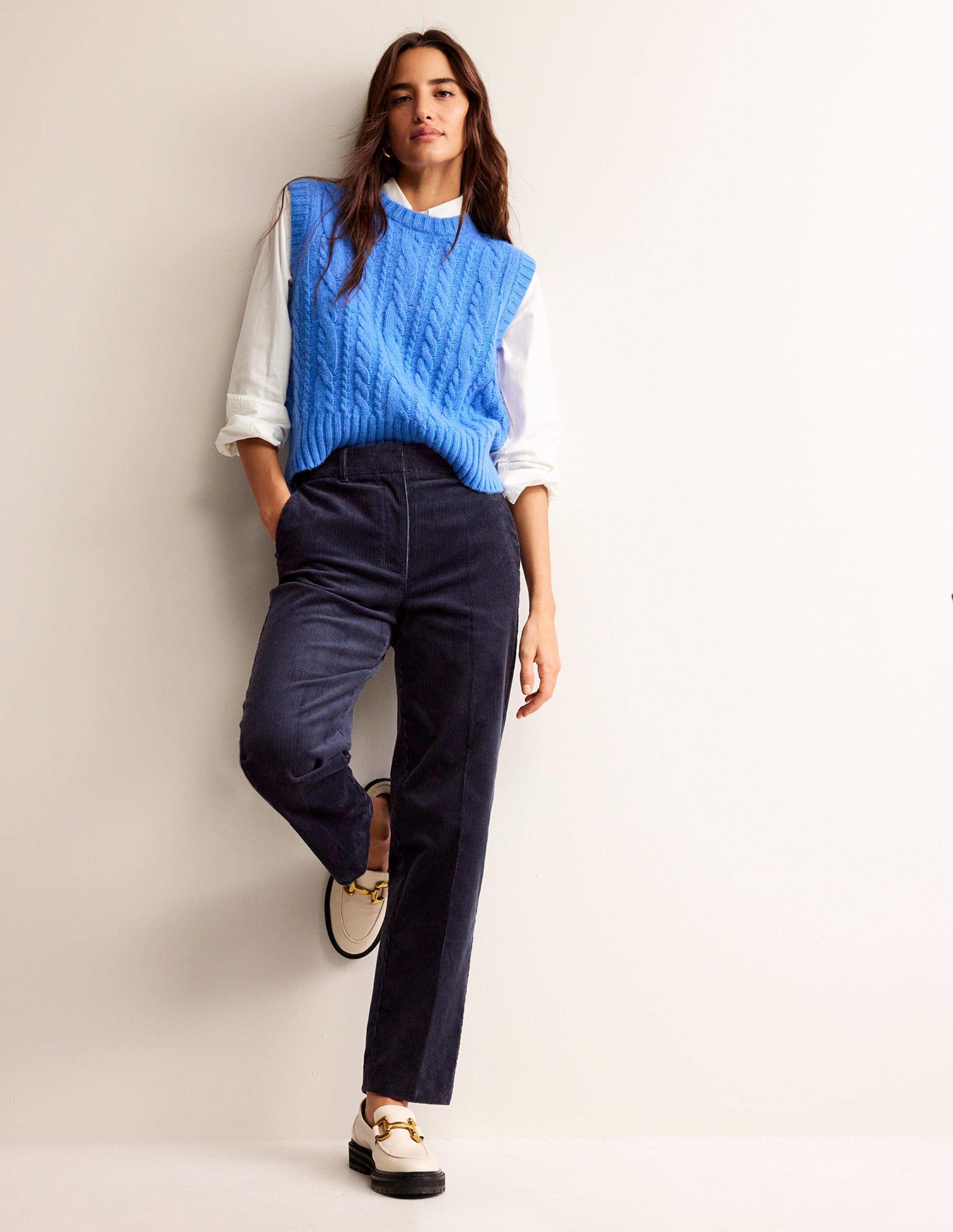 Kew Cord Trousers-Navy-1