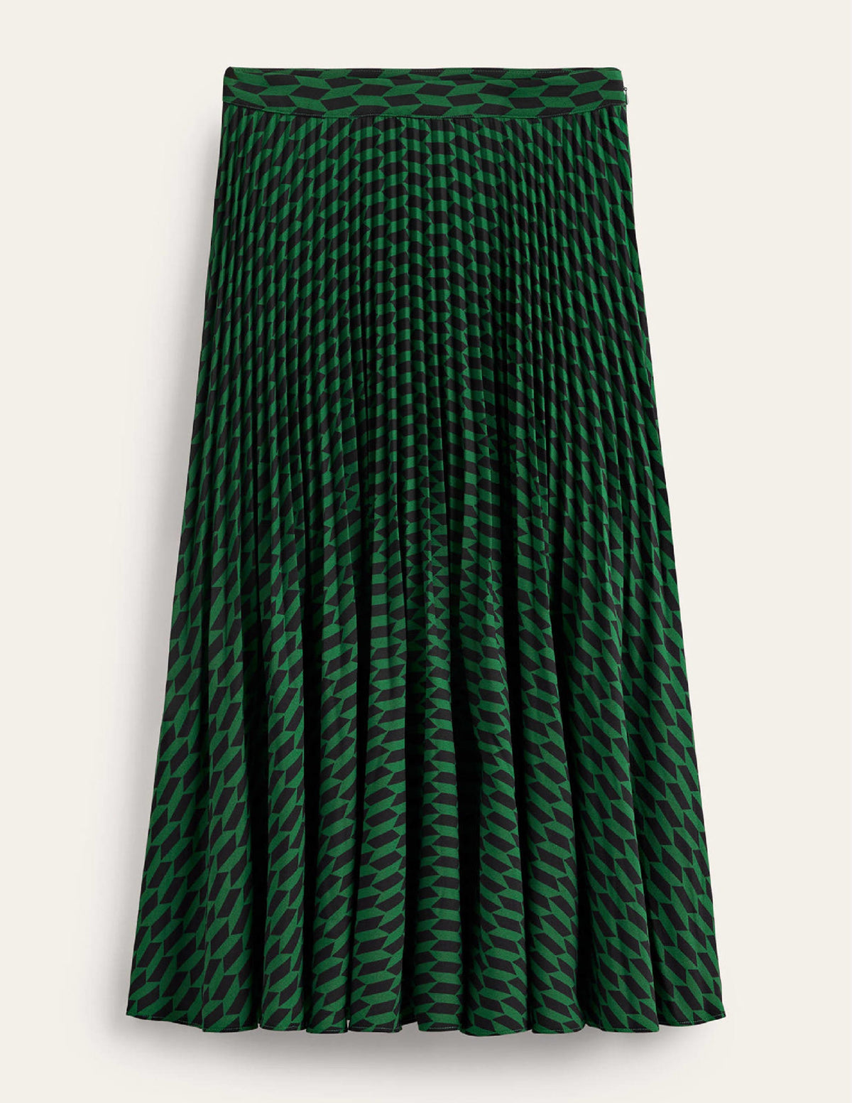 Pleated Midi Skirt-Bright Green, Terrace Geo - Image 5