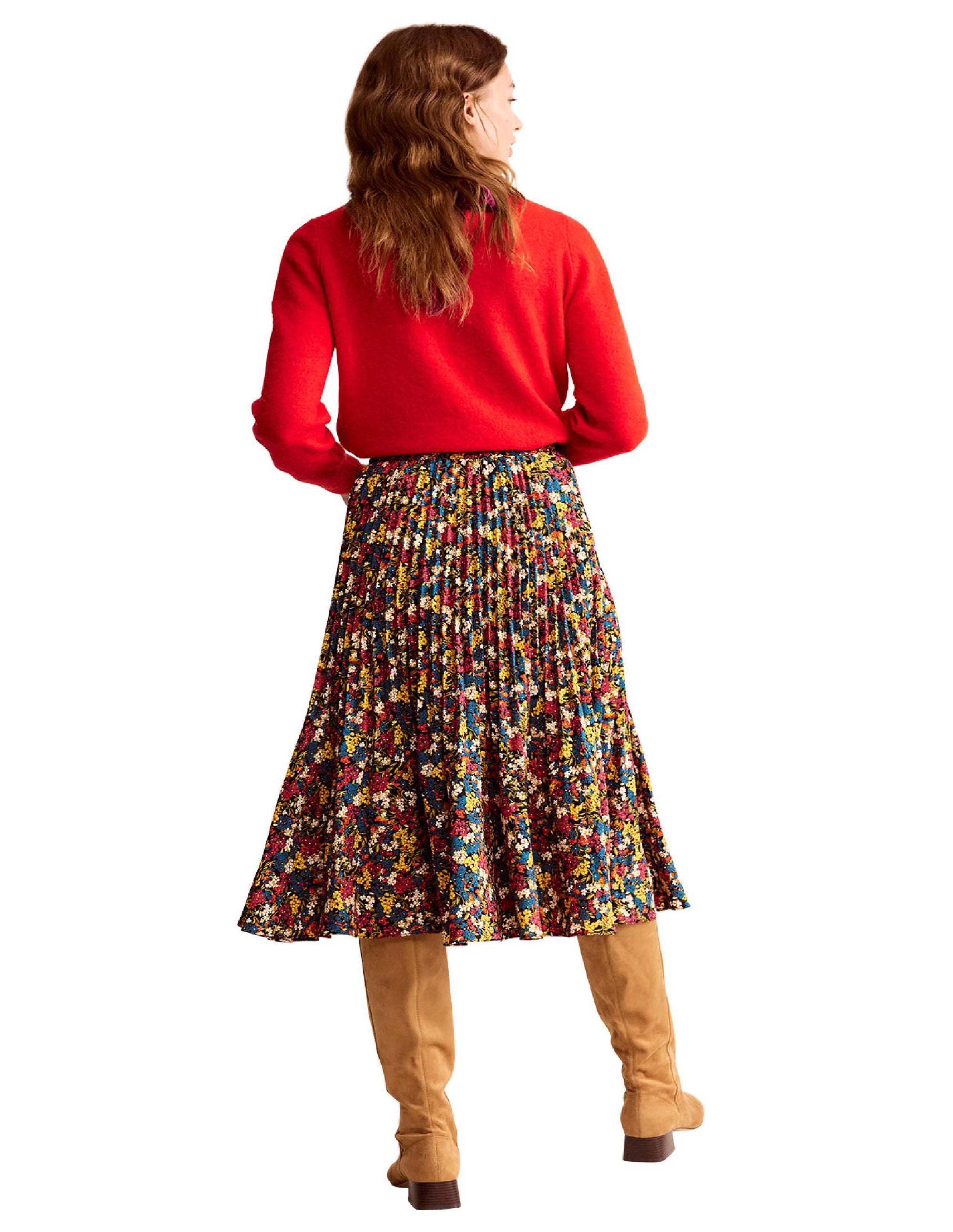 Pleated Midi Skirt-Multi, Botanic Dawn - Image 6