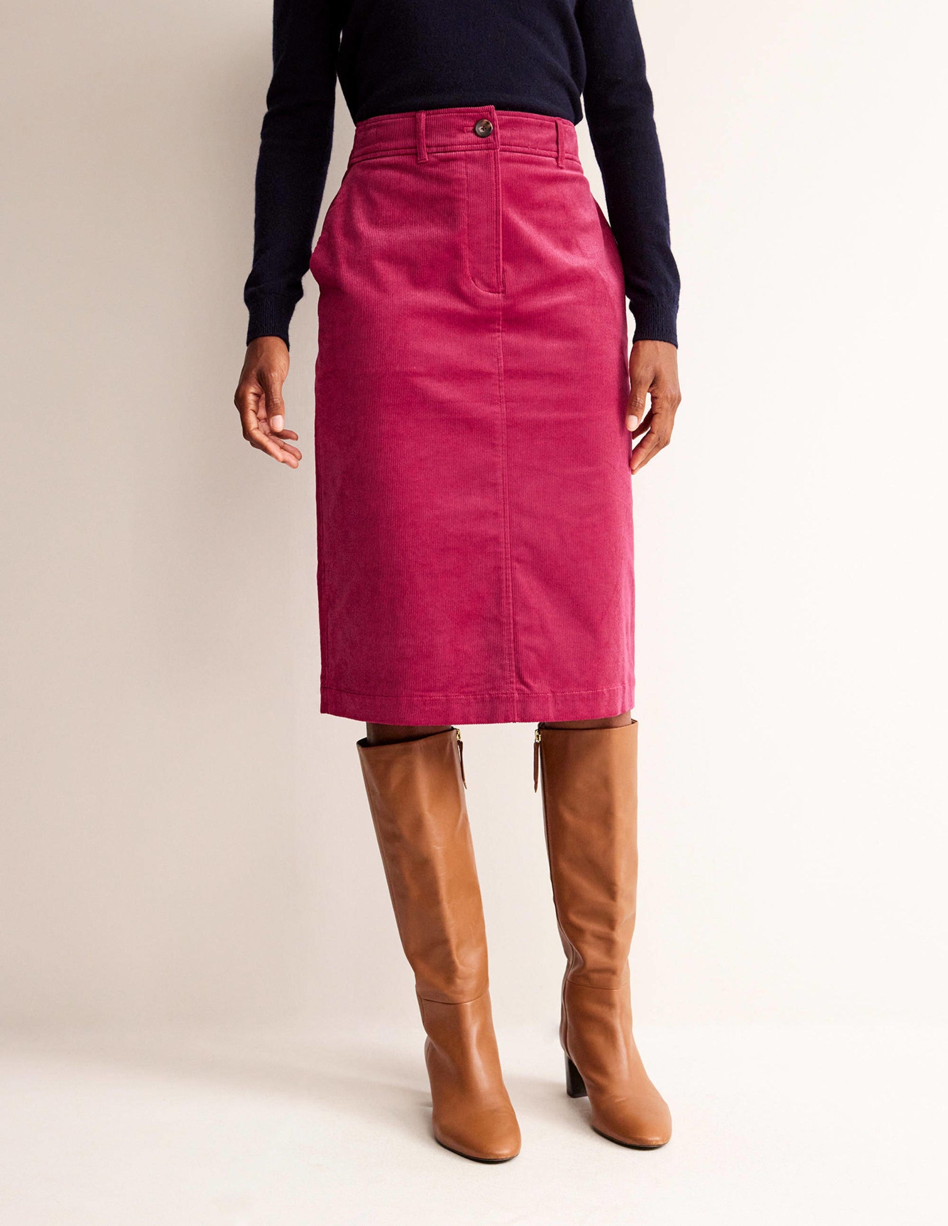 Margot Cord Midi Skirt-Warm Cranberry-4