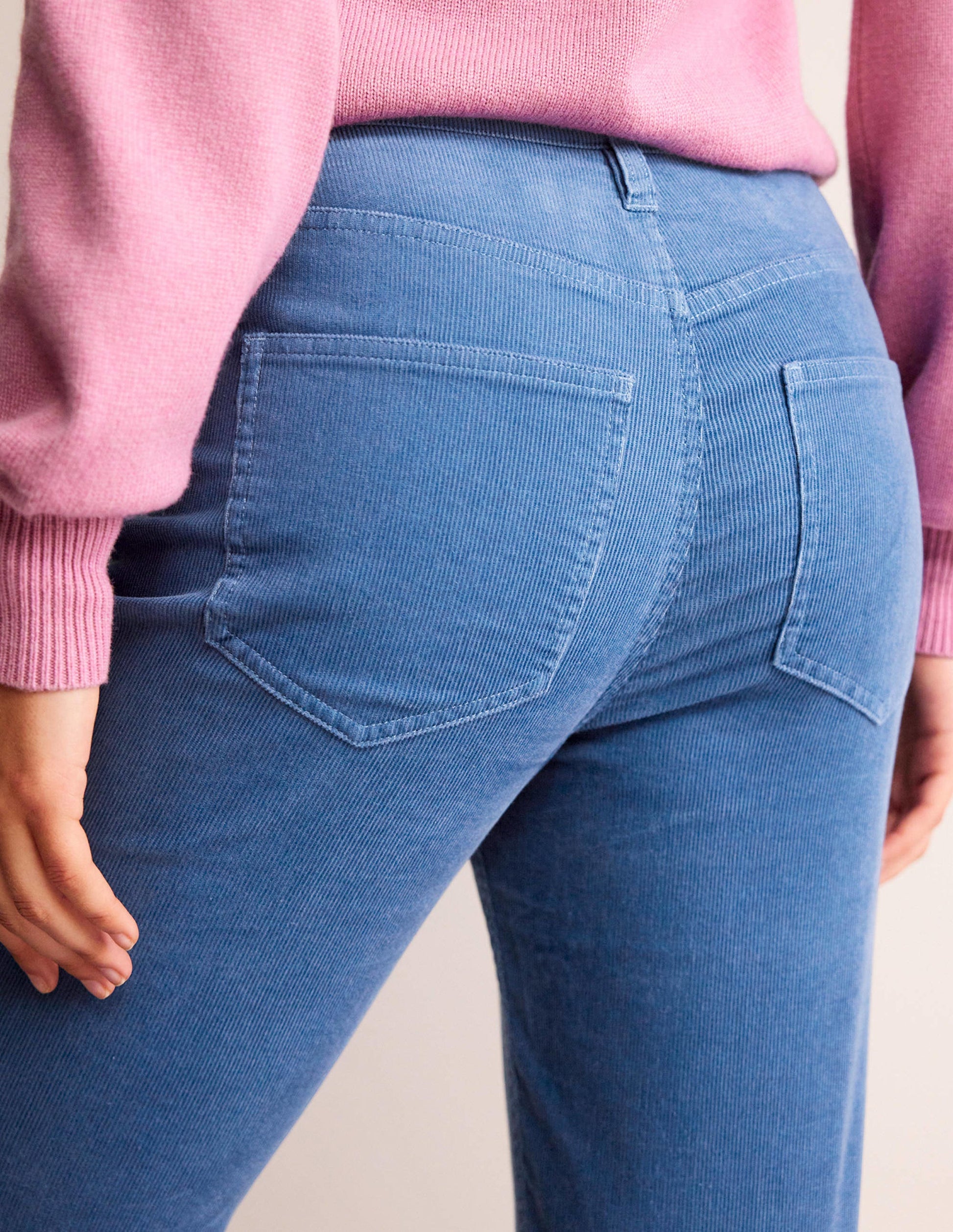 5 Pocket Cord Slim Jeans-Azure-2